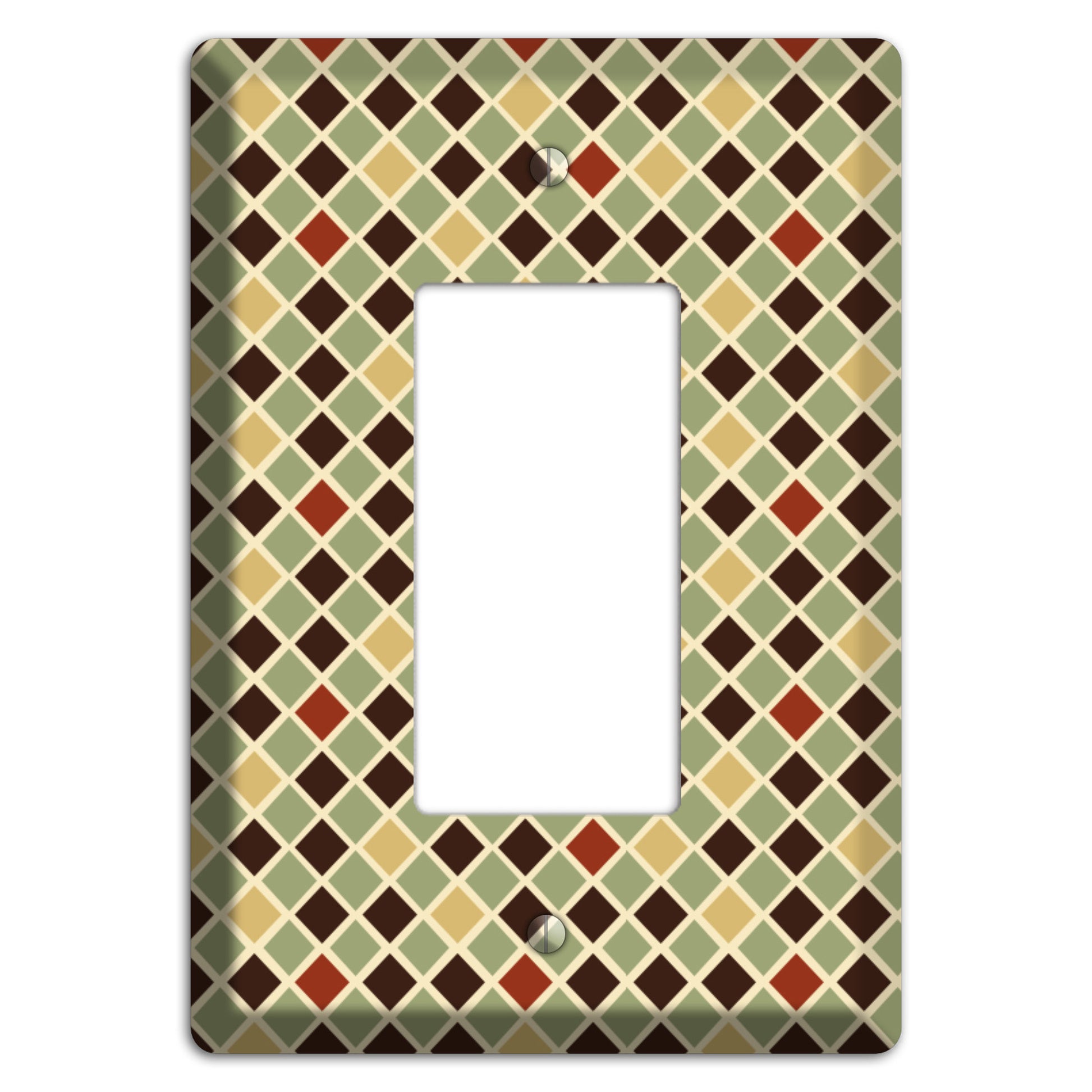 Olive Mustard Maroon Diamonds Rocker Wallplate