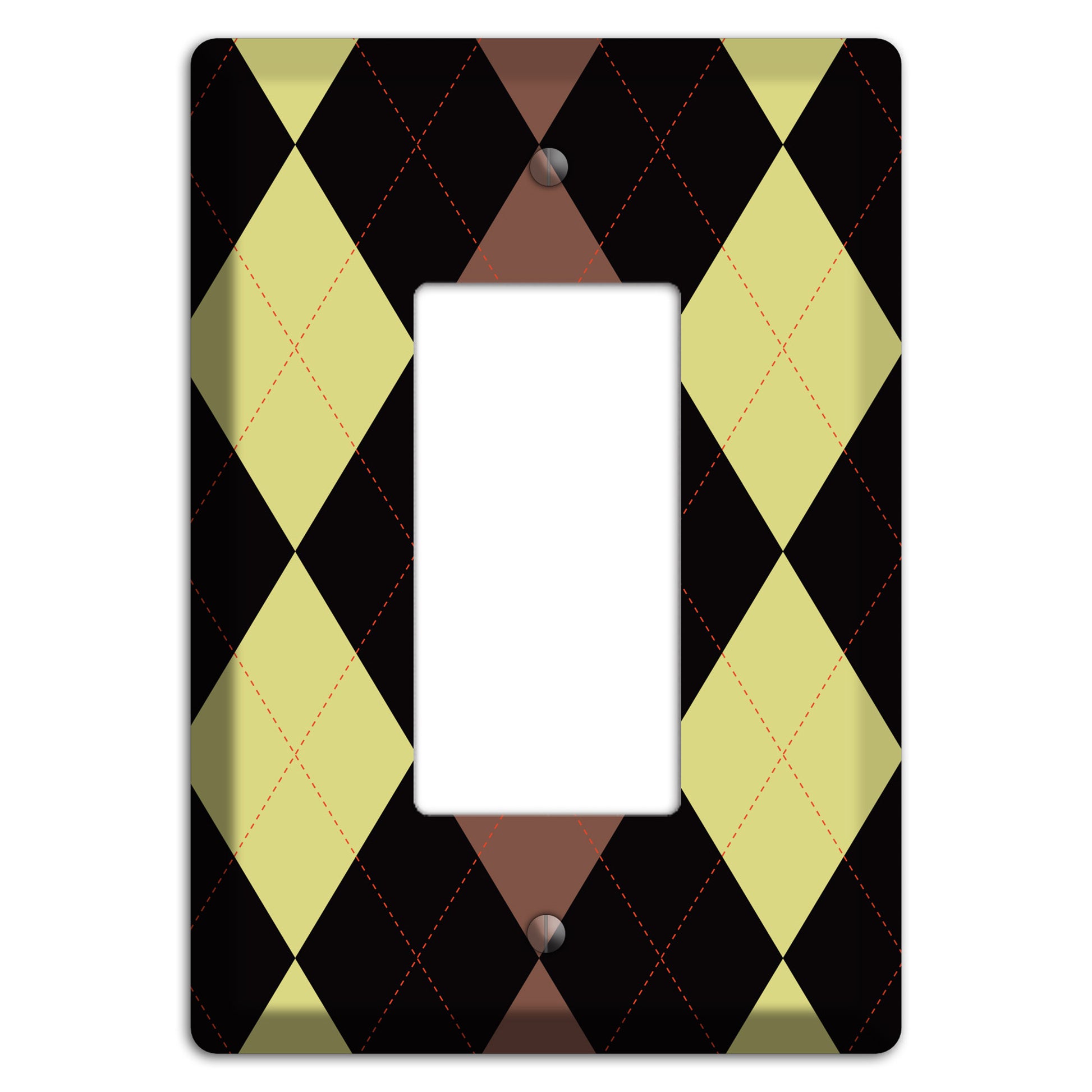 Yellow and Brown Argyle Rocker Wallplate