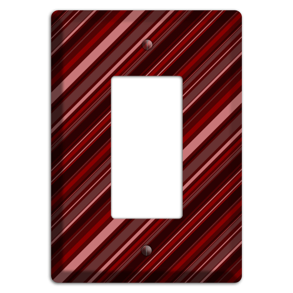 Burgundy Multi Angled Stripes 2 Rocker Wallplate