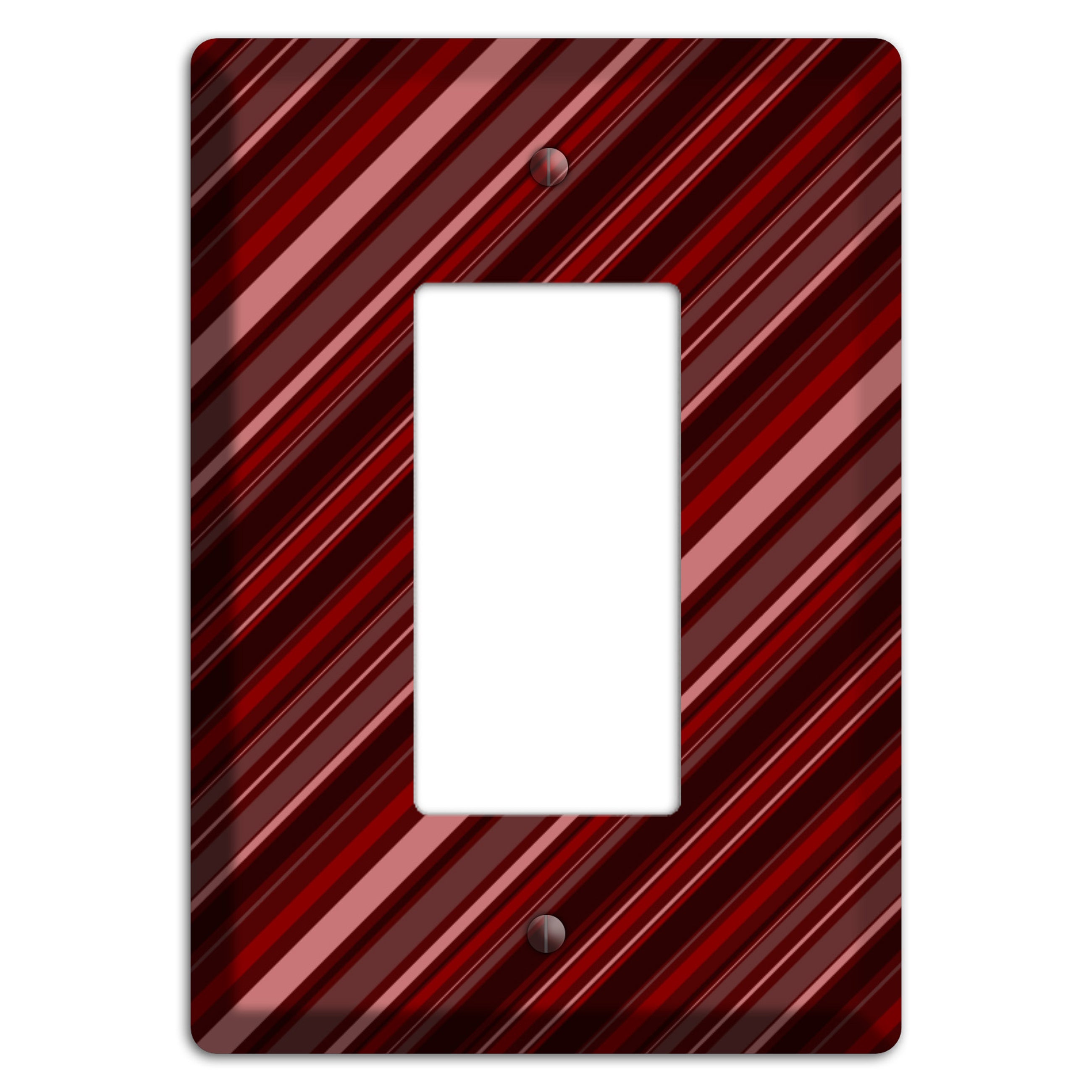 Burgundy Multi Angled Stripes 2 Rocker Wallplate