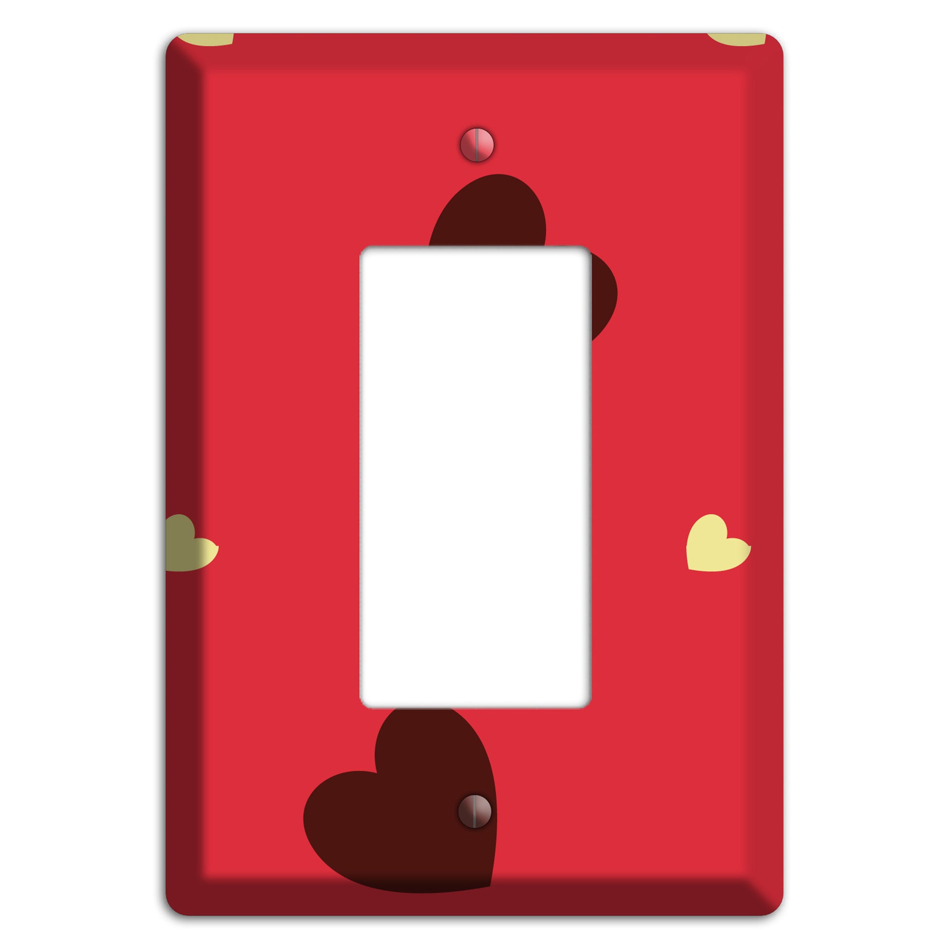 Red with Hearts Rocker Wallplate