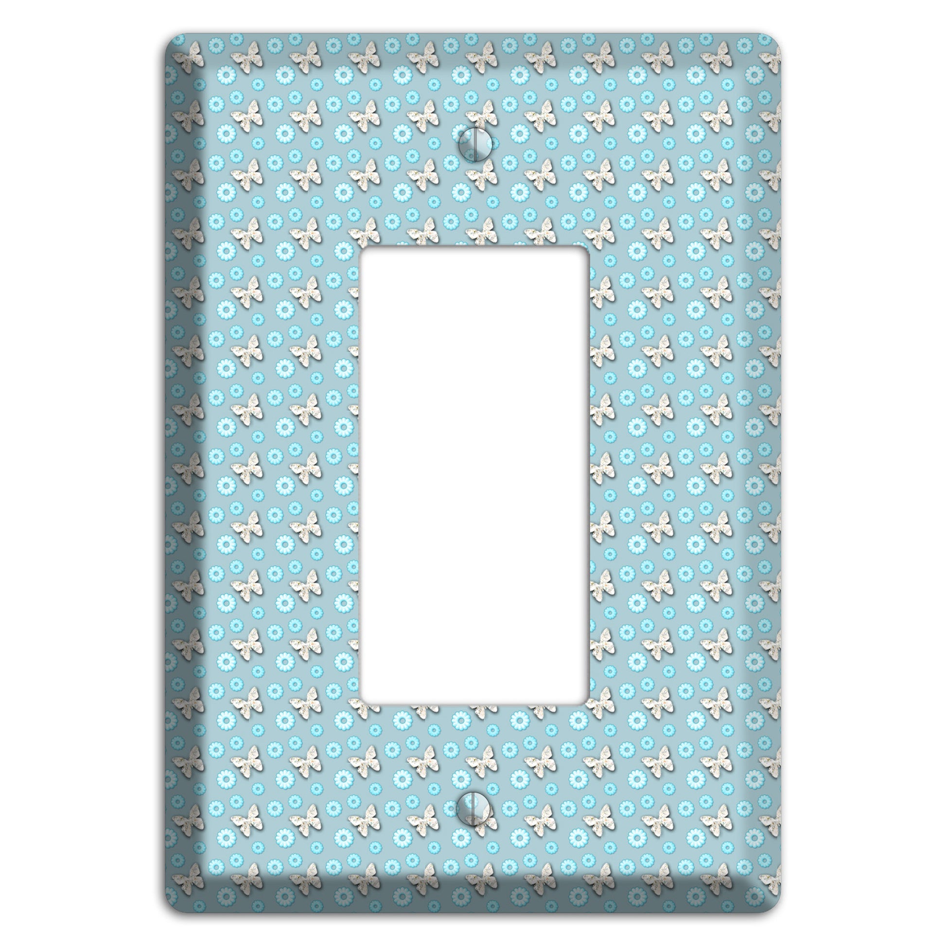 Blue with Butterflies Rocker Wallplate