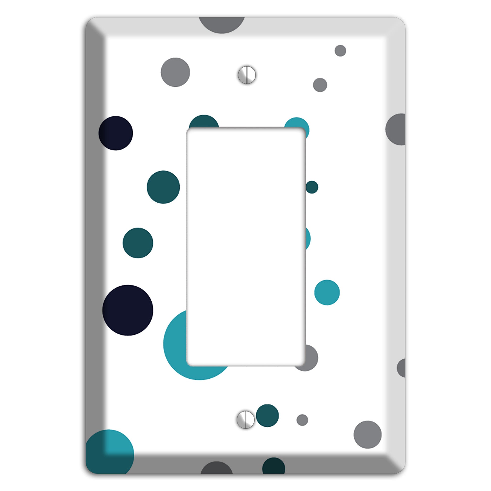 Teal and Blue Dots Rocker Wallplate