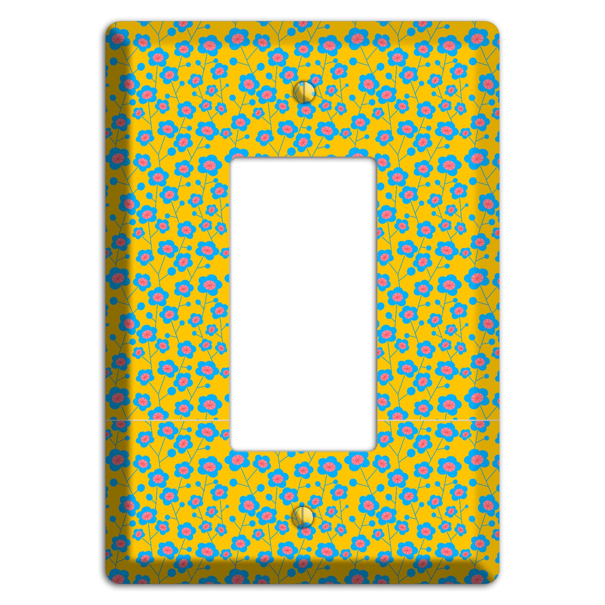 Yellow Blue Pink Calico Rocker Wallplate