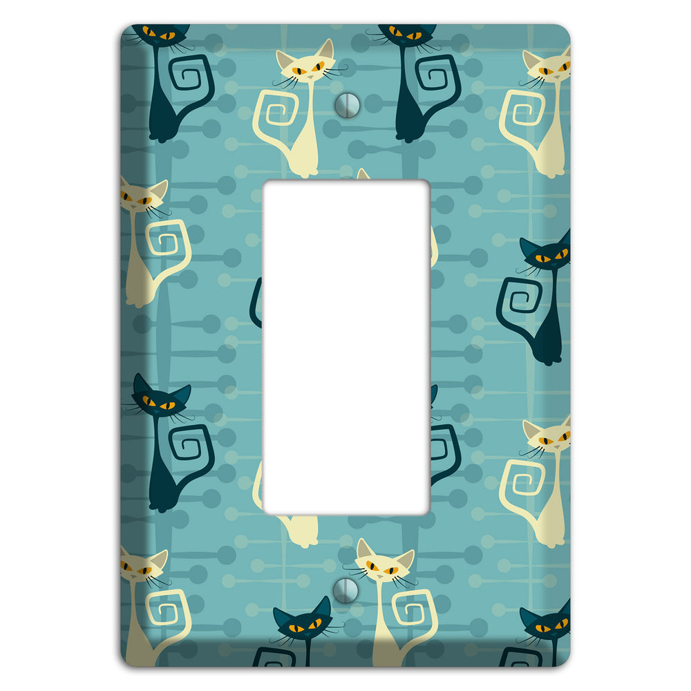 Black and Yellow Kitties Rocker Wallplate