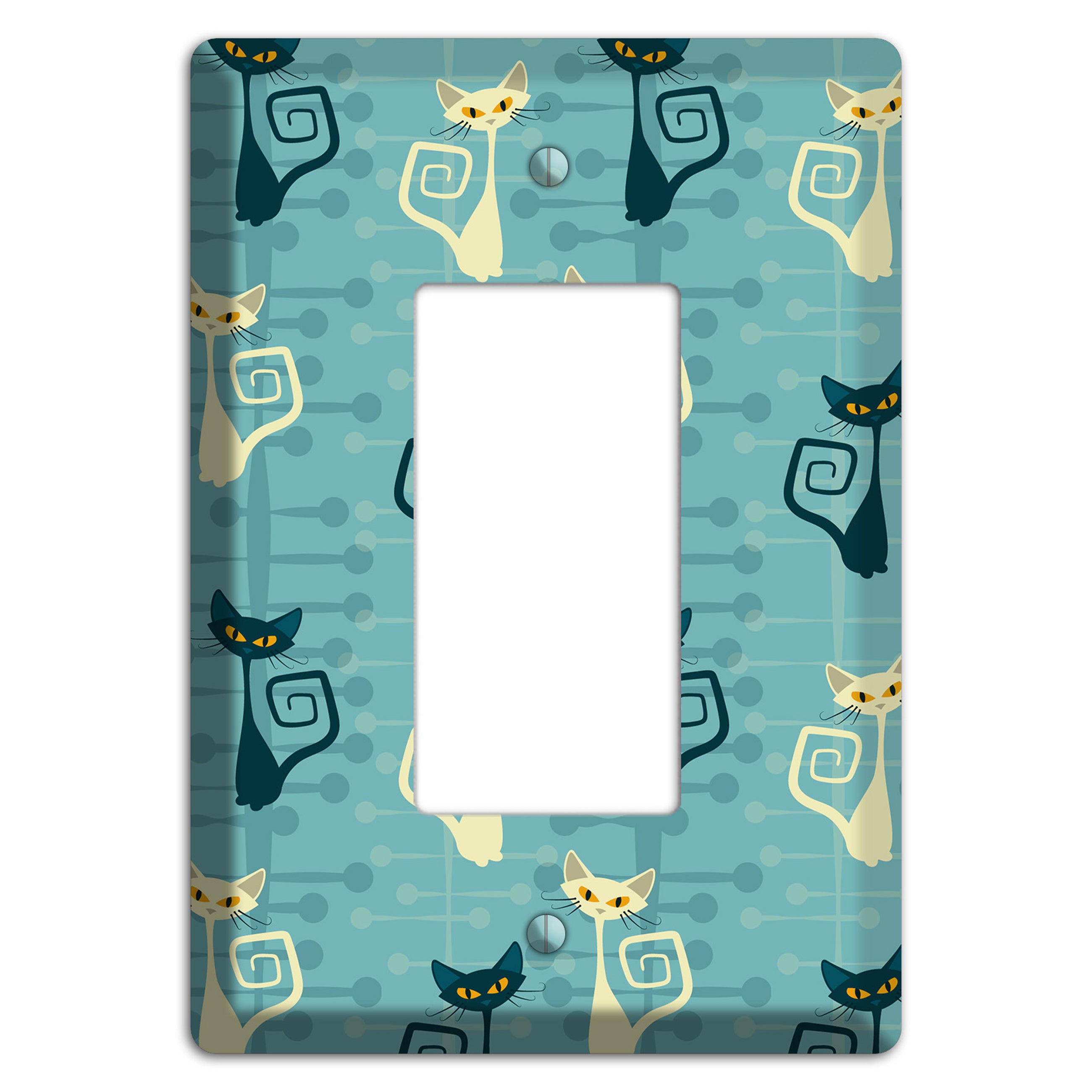 Black and Yellow Kitties Rocker Wallplate