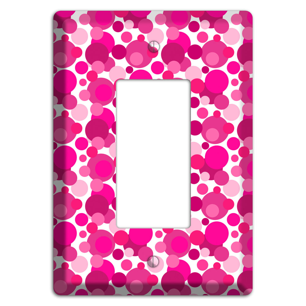 Multi Fuschia Bubble Dots Rocker Wallplate