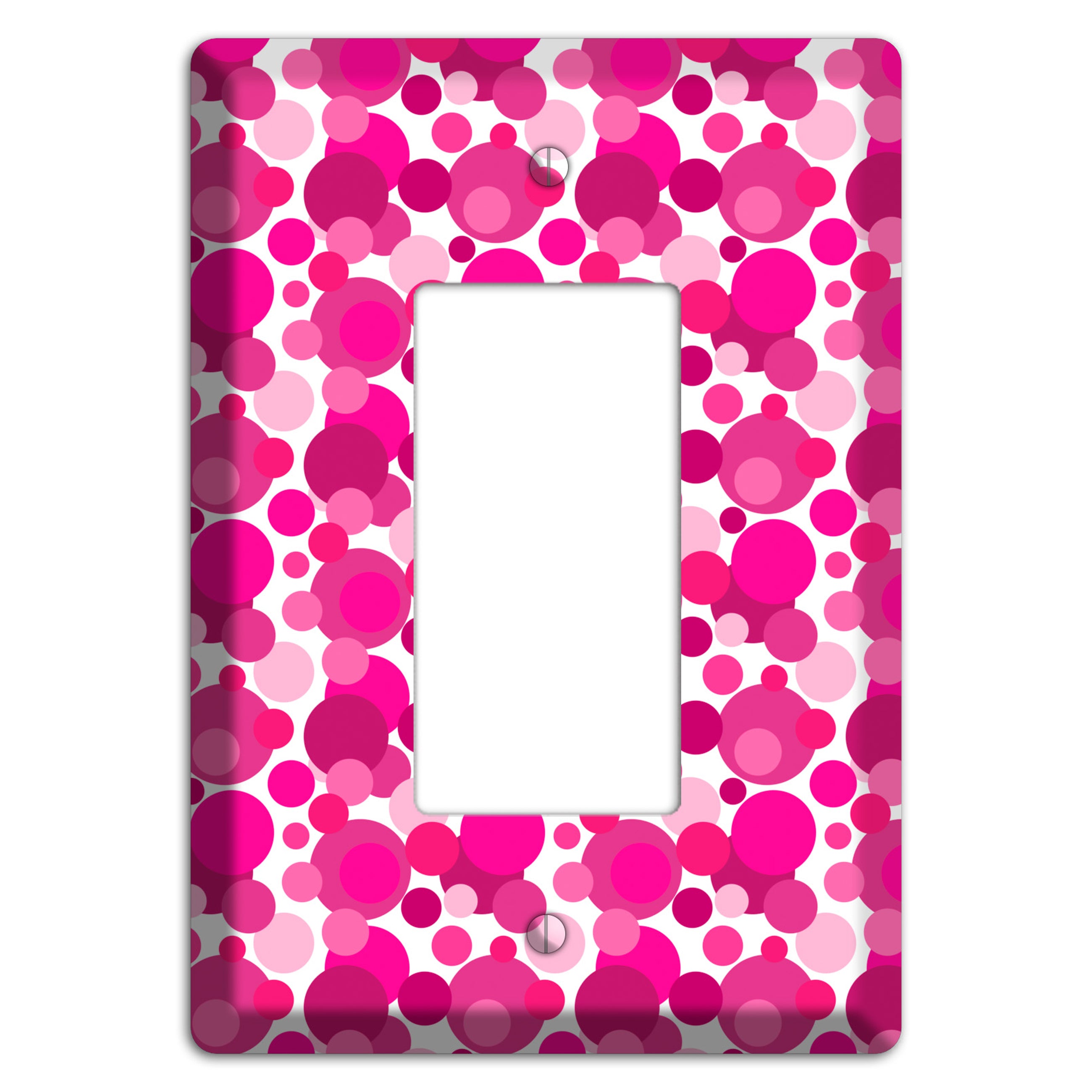Multi Fuschia Bubble Dots Rocker Wallplate