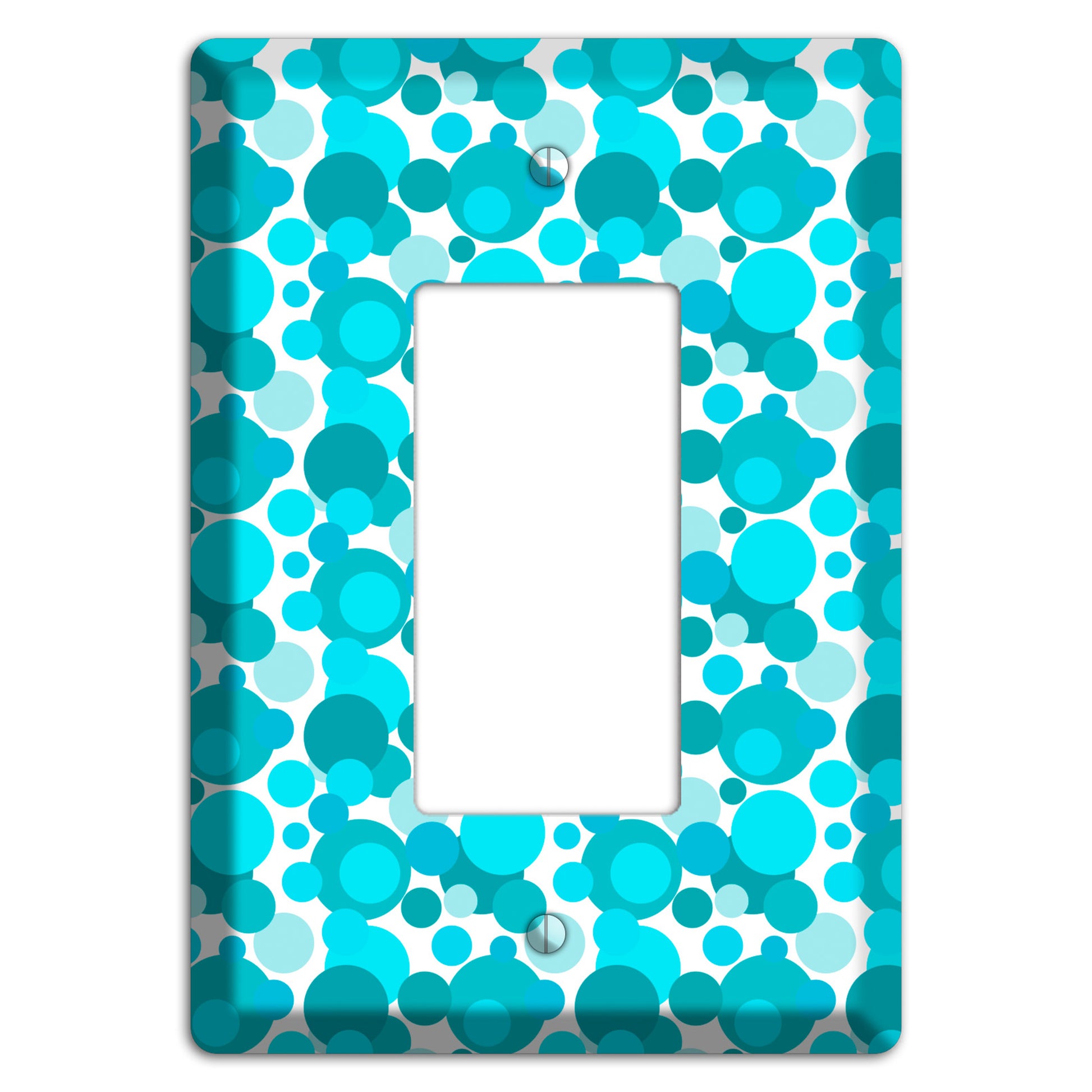 Multi Turquoise Bubble Dots Rocker Wallplate