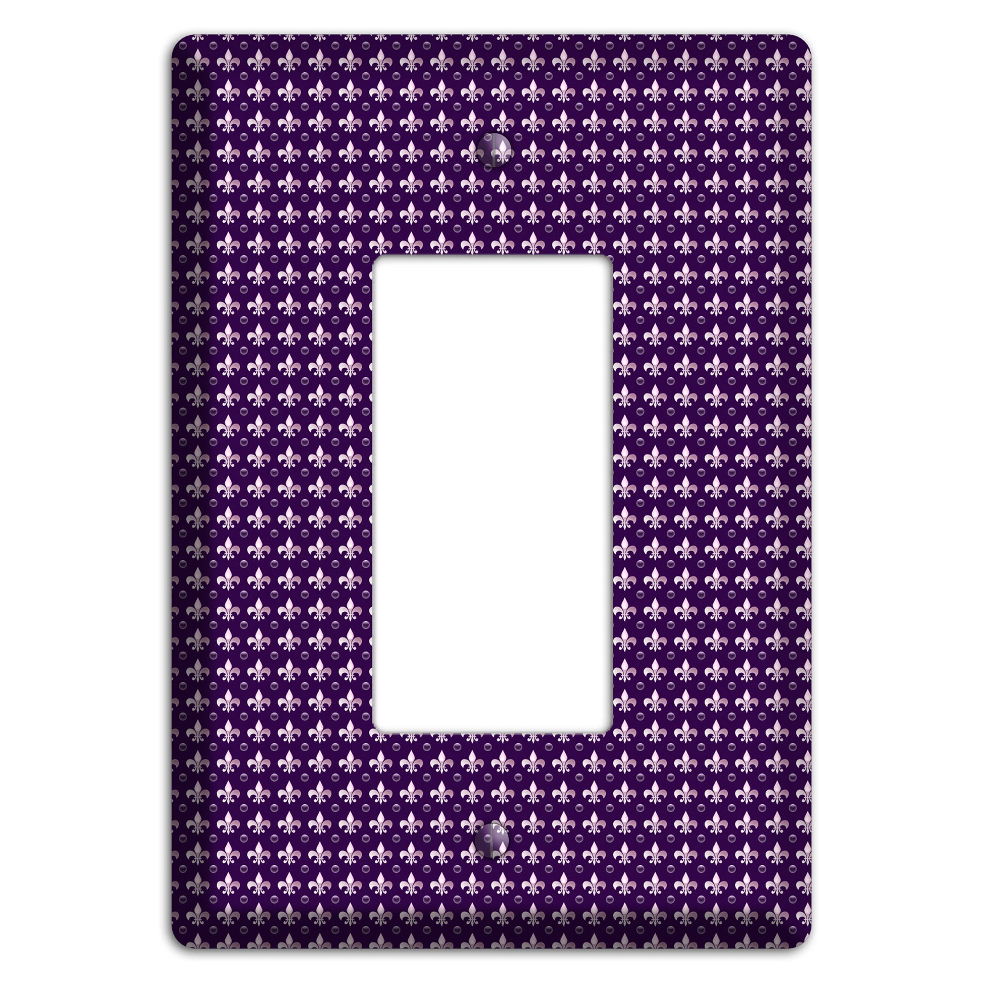 Purple Fleur de Lis Rocker Wallplate