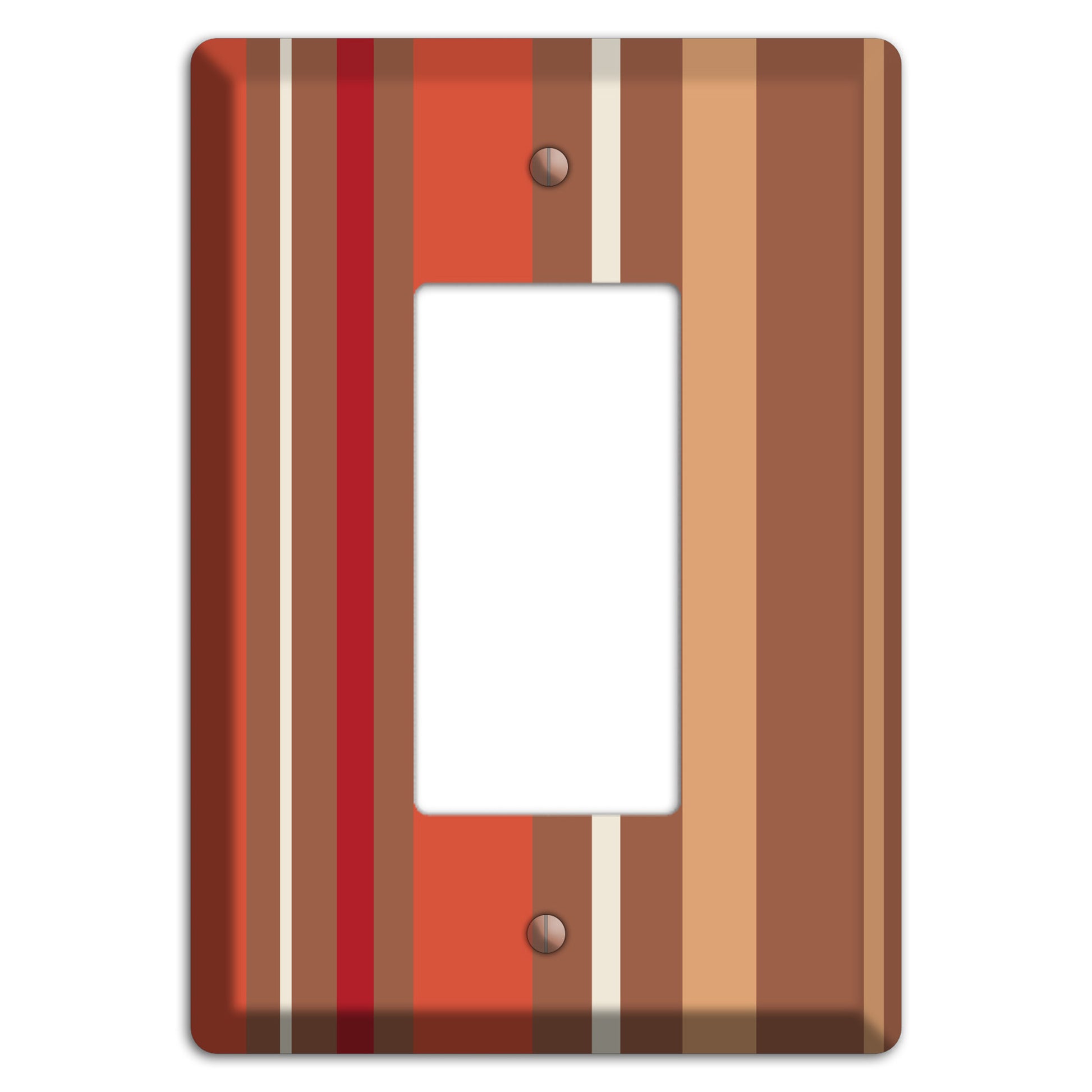 Multi Coral Vertical Stripe Rocker Wallplate
