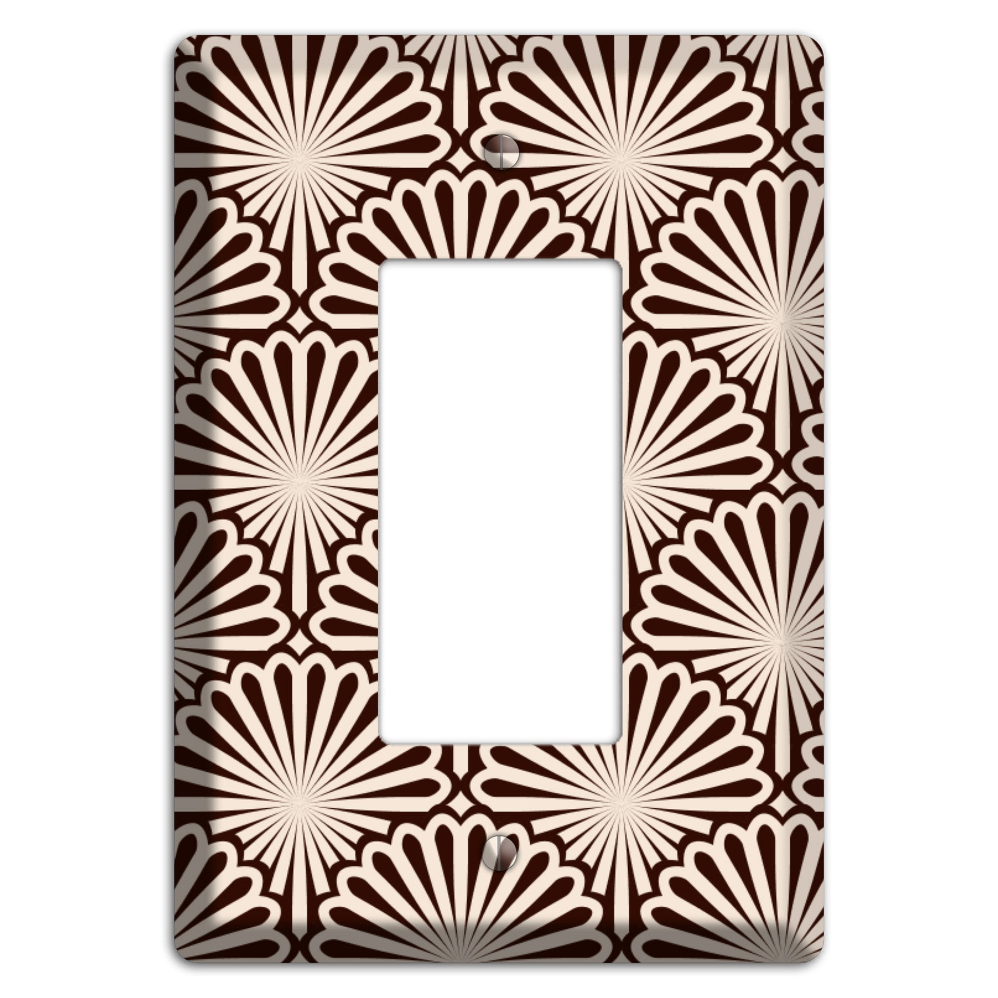 Black and White Deco Scallop Fans Rocker Wallplate