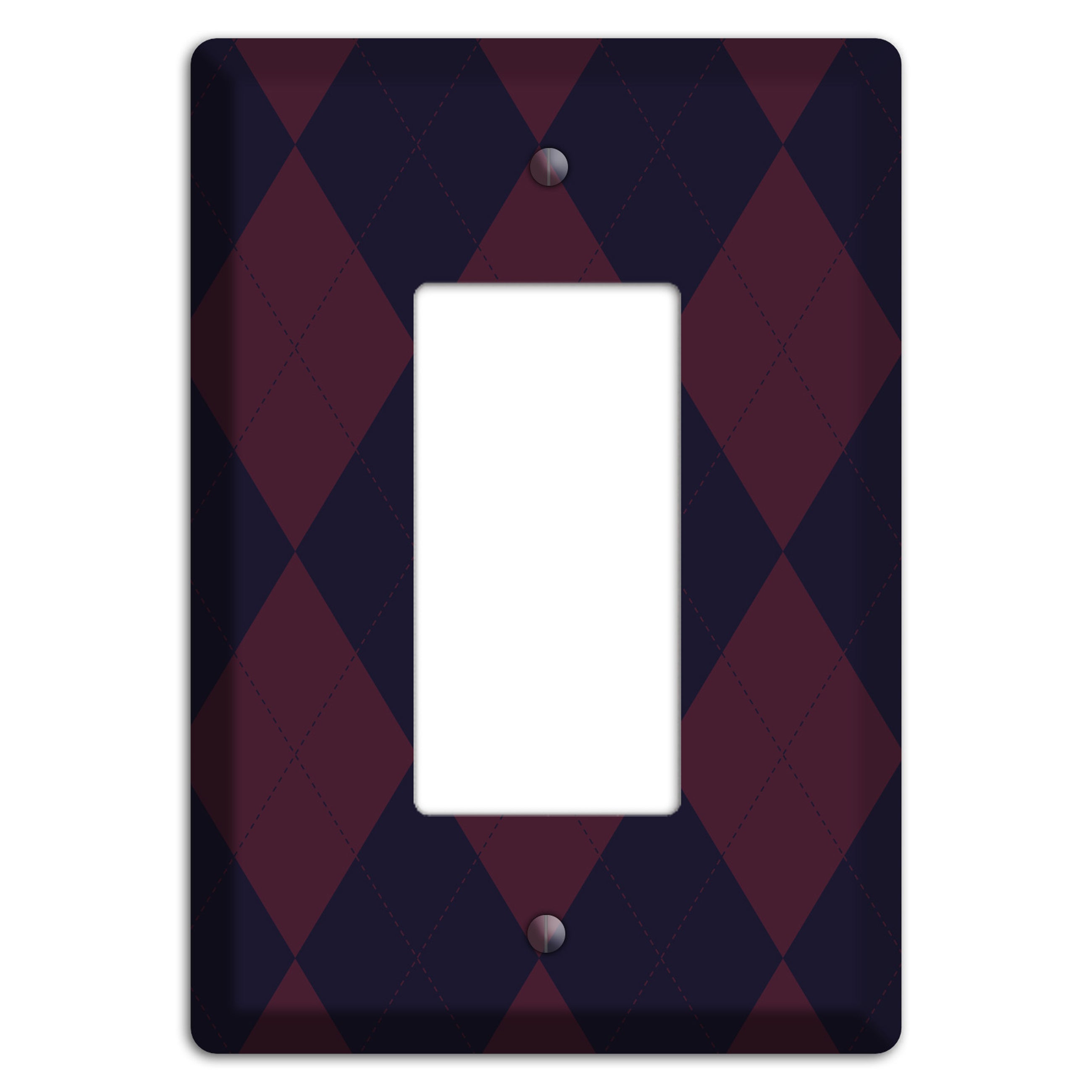 Dark Purple Argyle Rocker Wallplate