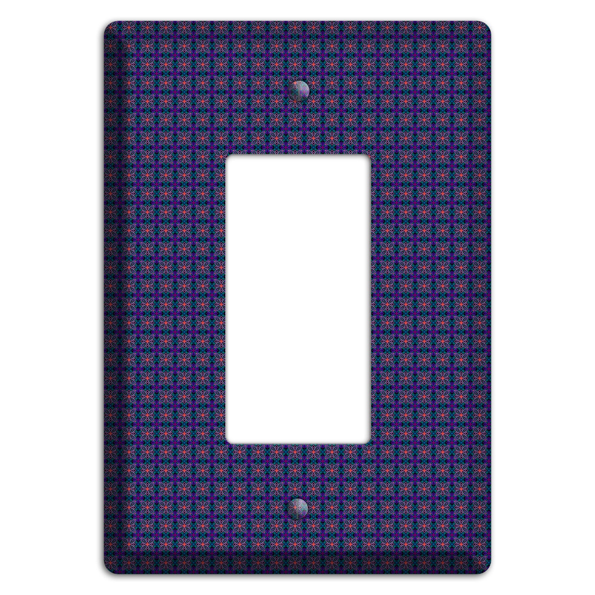 Navy and Purple Tiled Floral Foulard Rocker Wallplate