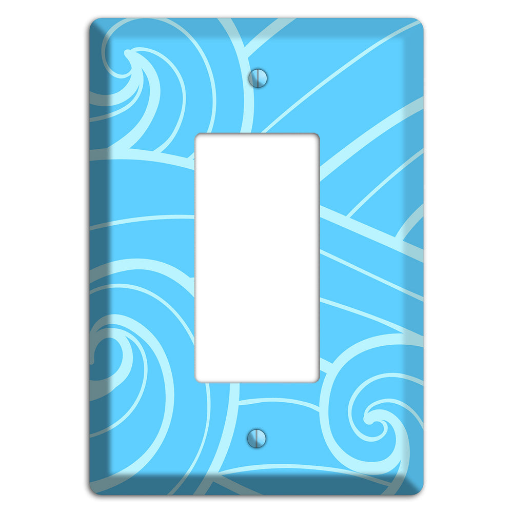 Abstract Curl Blue Rocker Wallplate