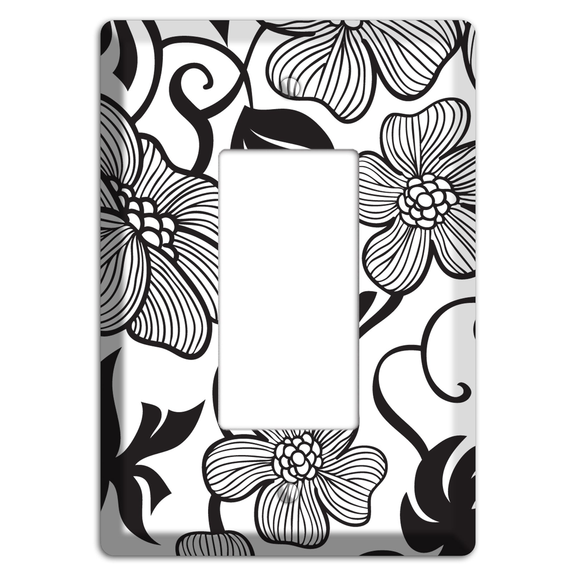White with Black Tropical Rocker Wallplate