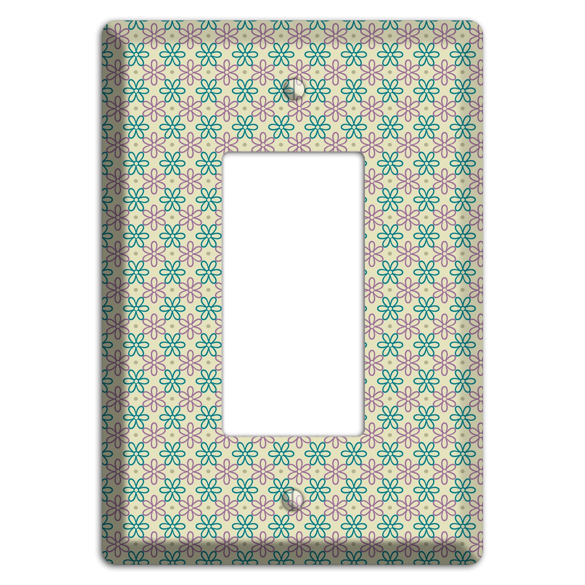 Large Green and Lavender Foulard Rocker Wallplate