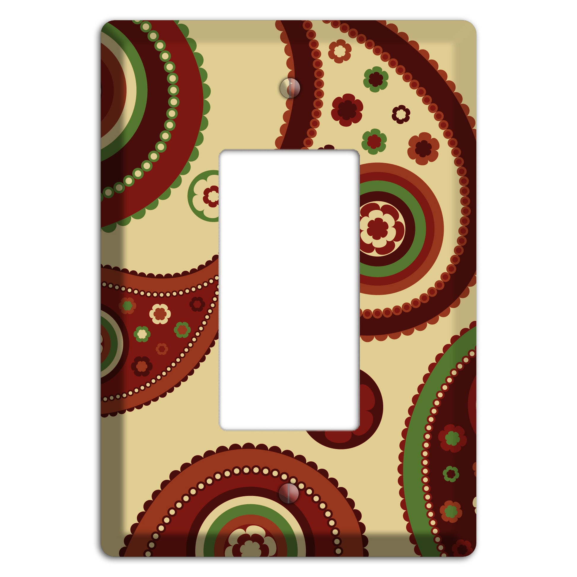Beige Paisley Rocker Wallplate