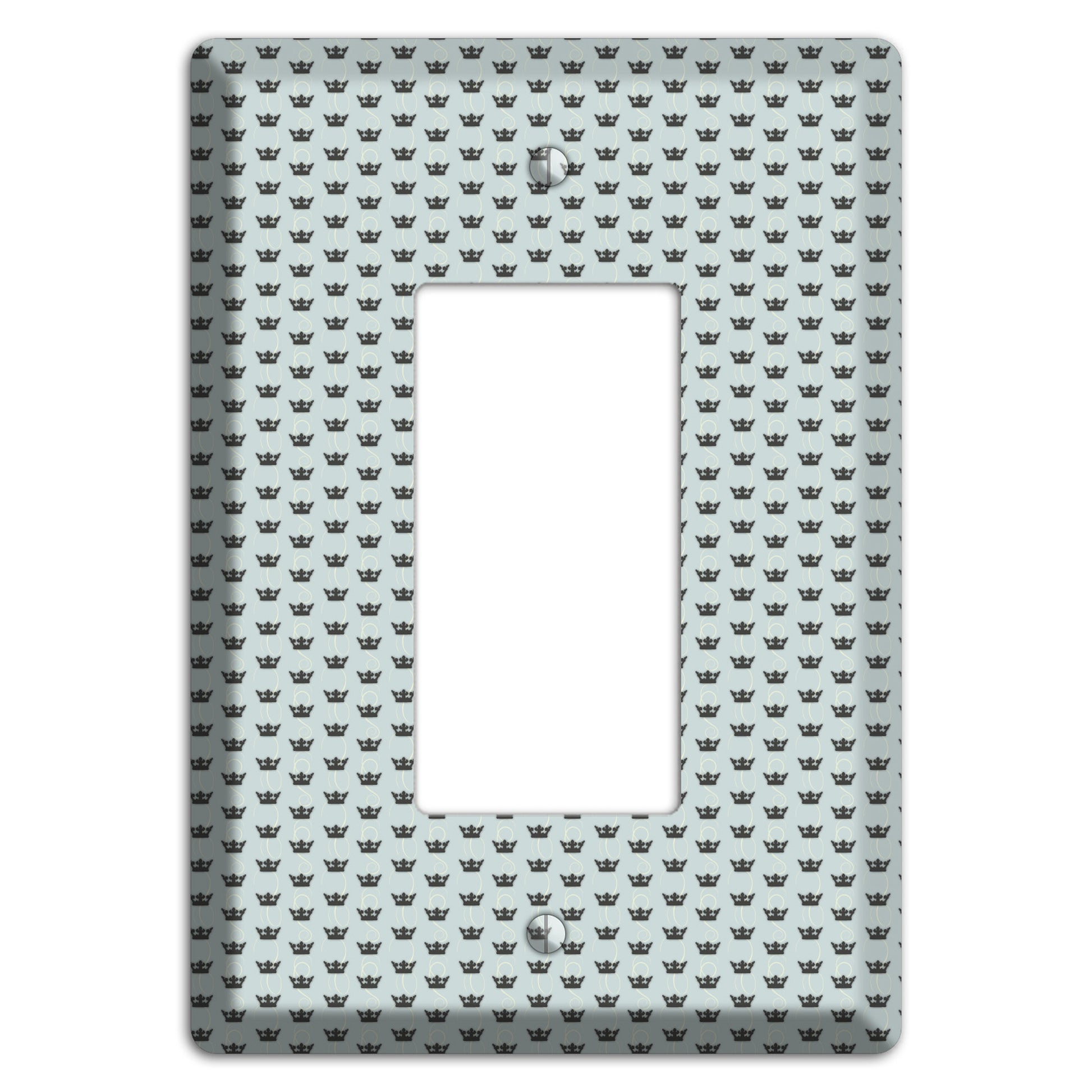 Dusty Blue with Crowns Rocker Wallplate