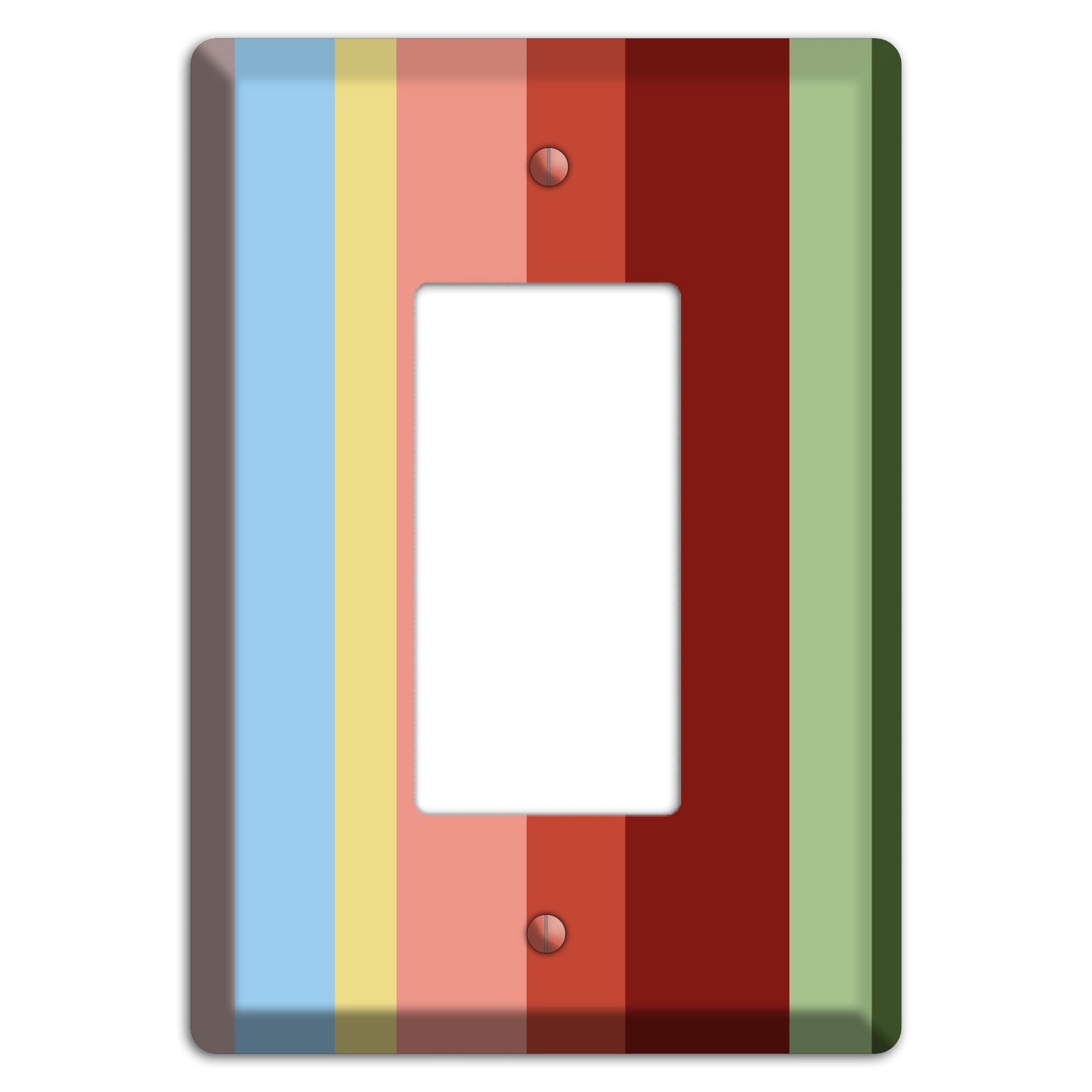 Multi Pastel Vertical Stripe Rocker Wallplate