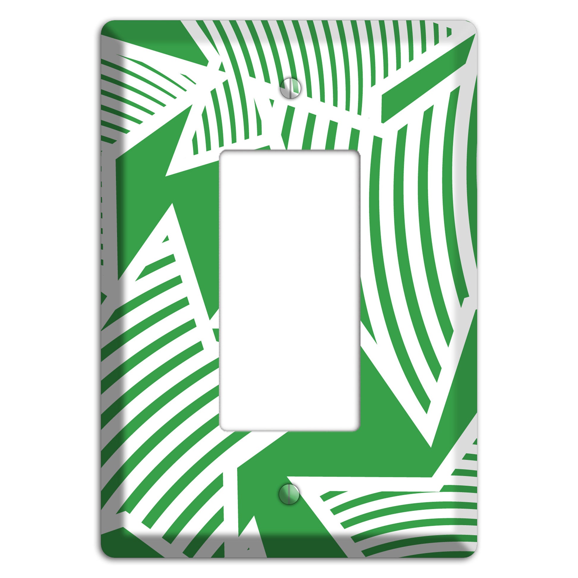 Green with Large White Stars Rocker Wallplate