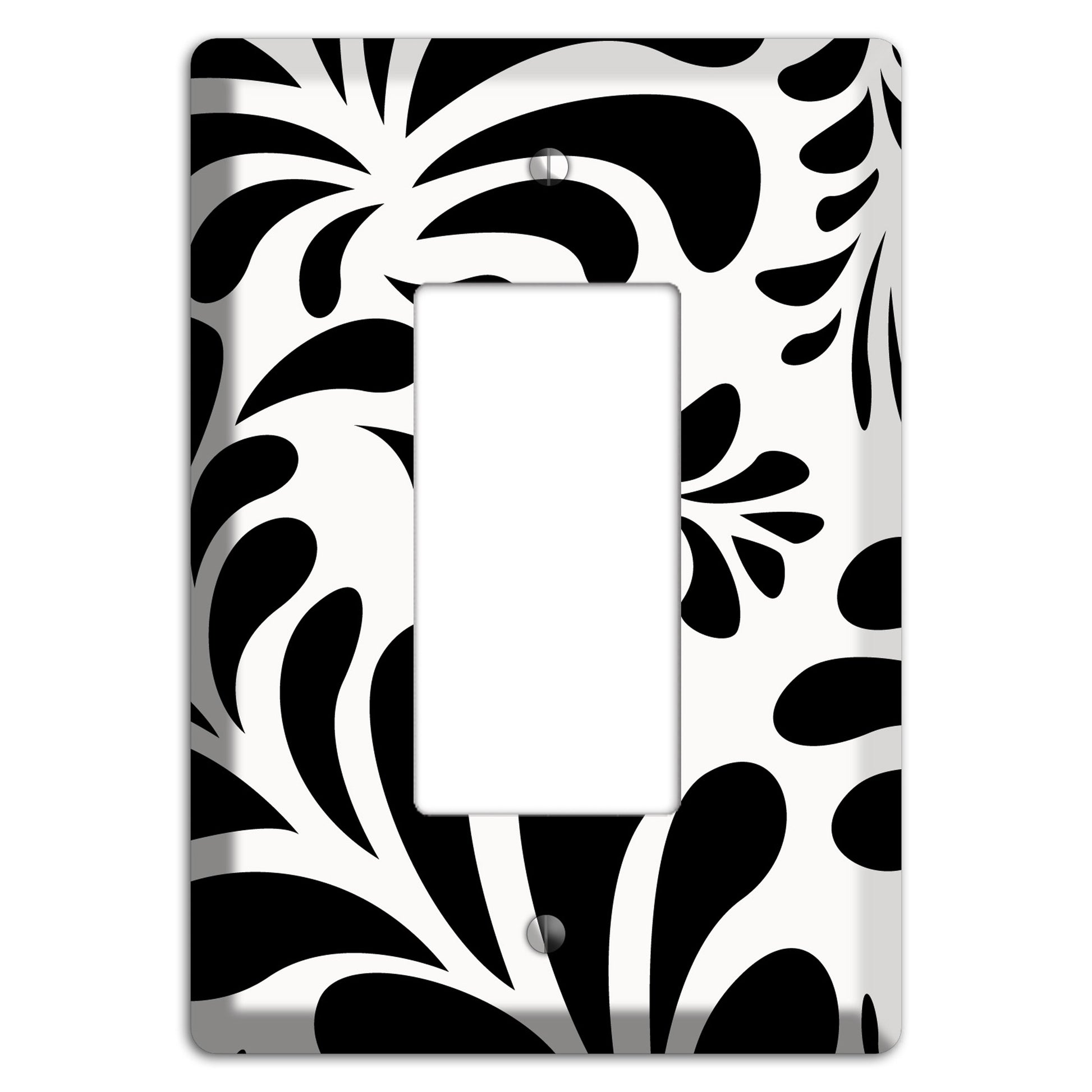 White with Black Herati Rocker Wallplate