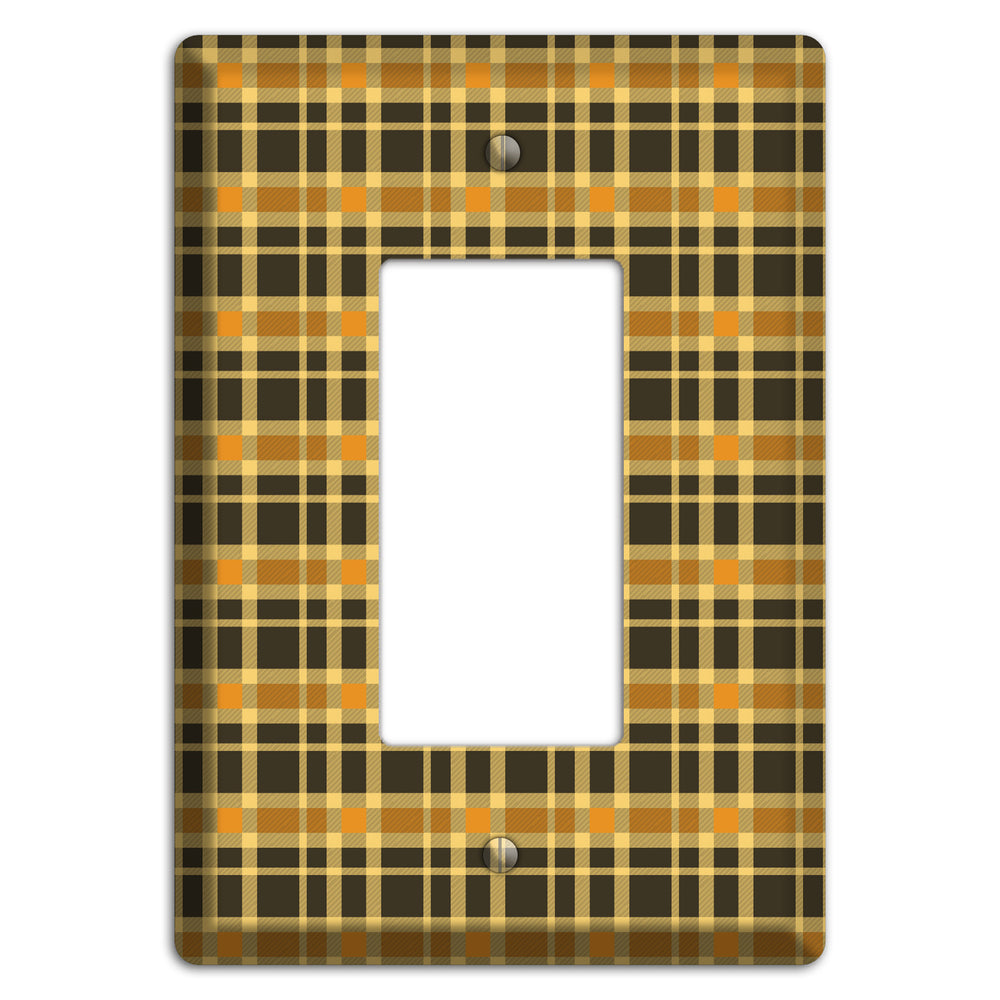 Mustard and Black Plaid Rocker Wallplate