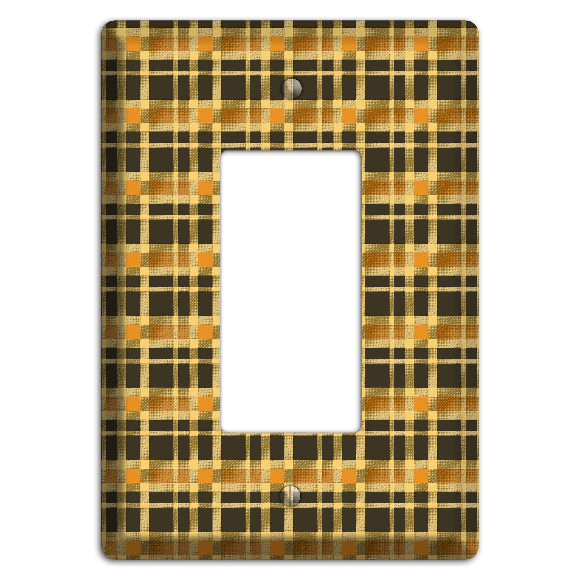 Mustard and Black Plaid Rocker Wallplate