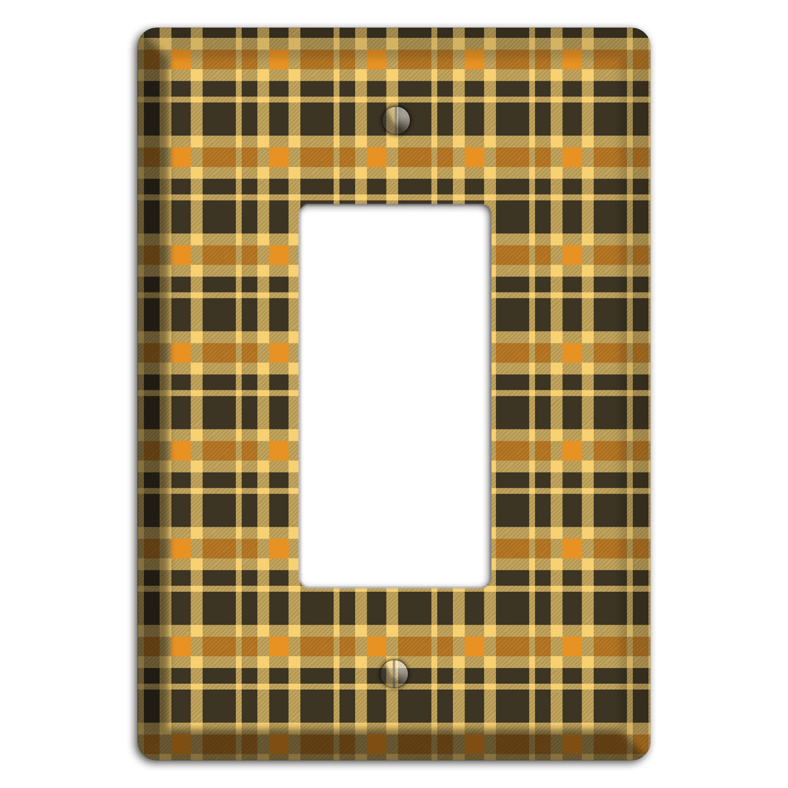 Mustard and Black Plaid Rocker Wallplate