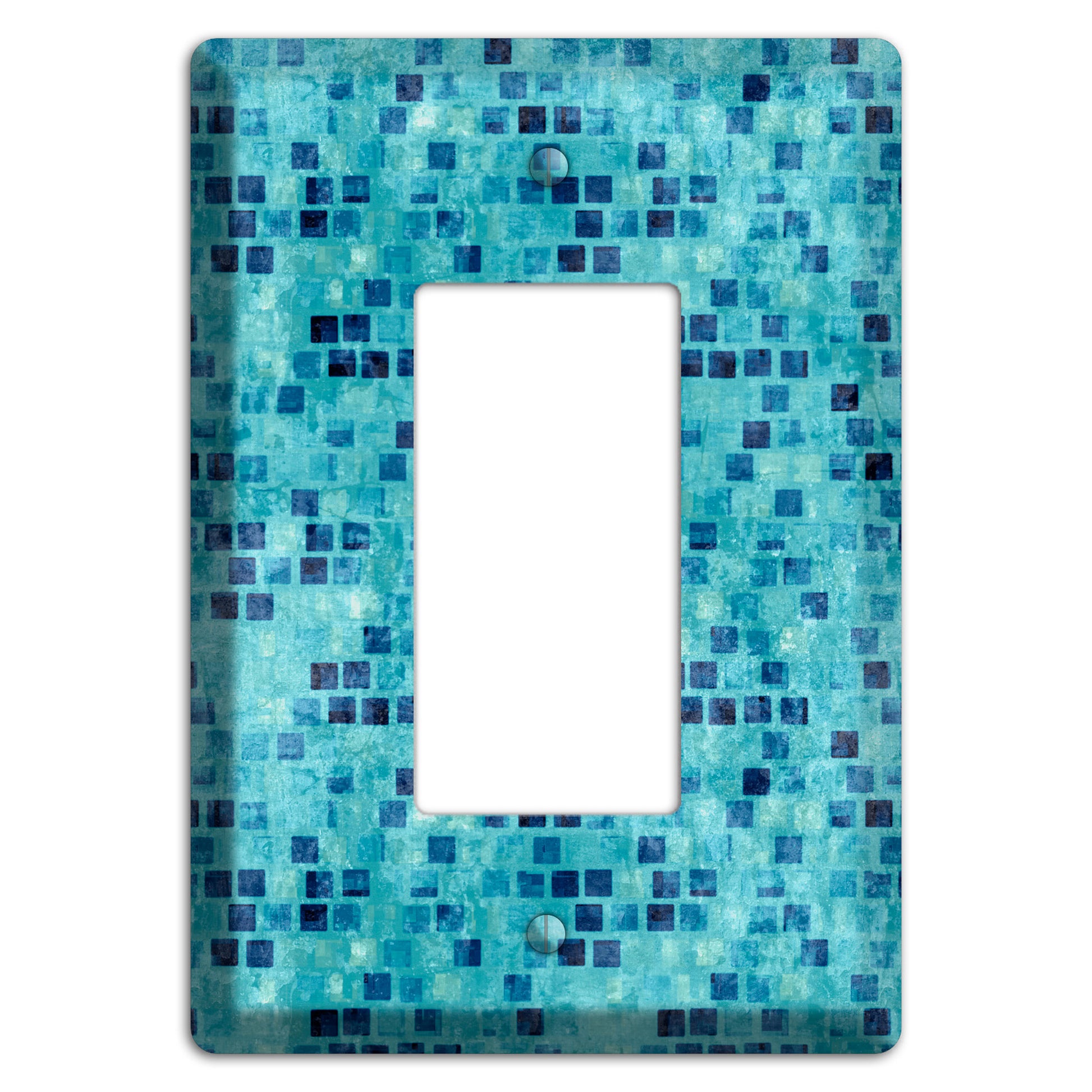 Turquoise Grunge Tile Rocker Wallplate