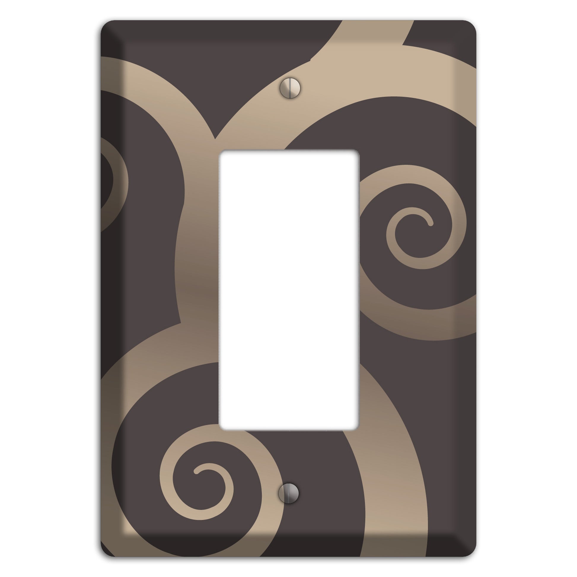 Brown with Beige Large Swirl Rocker Wallplate