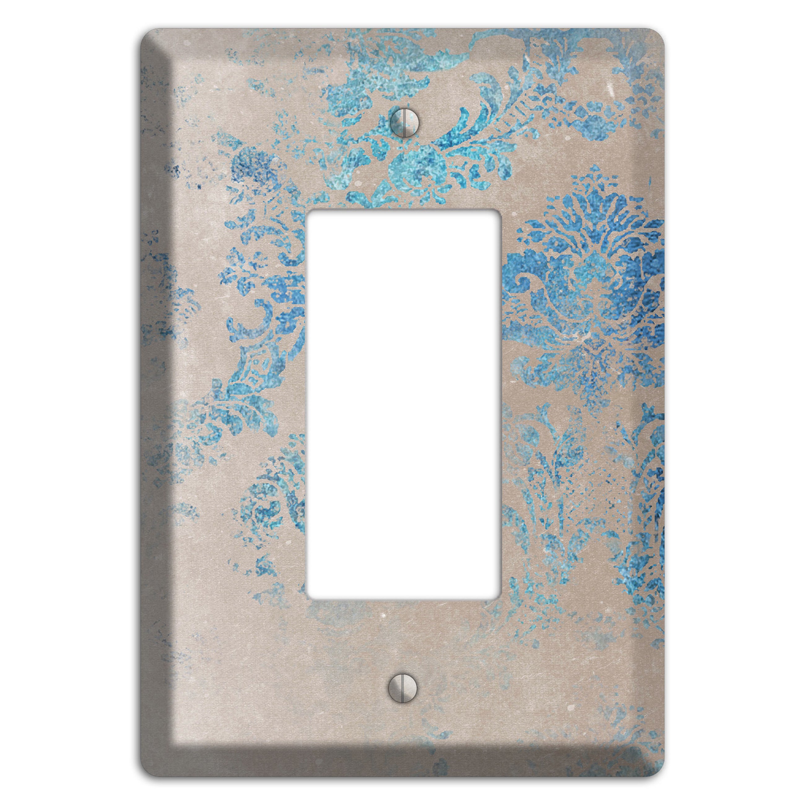 Pewter Whimsical Damask Rocker Wallplate