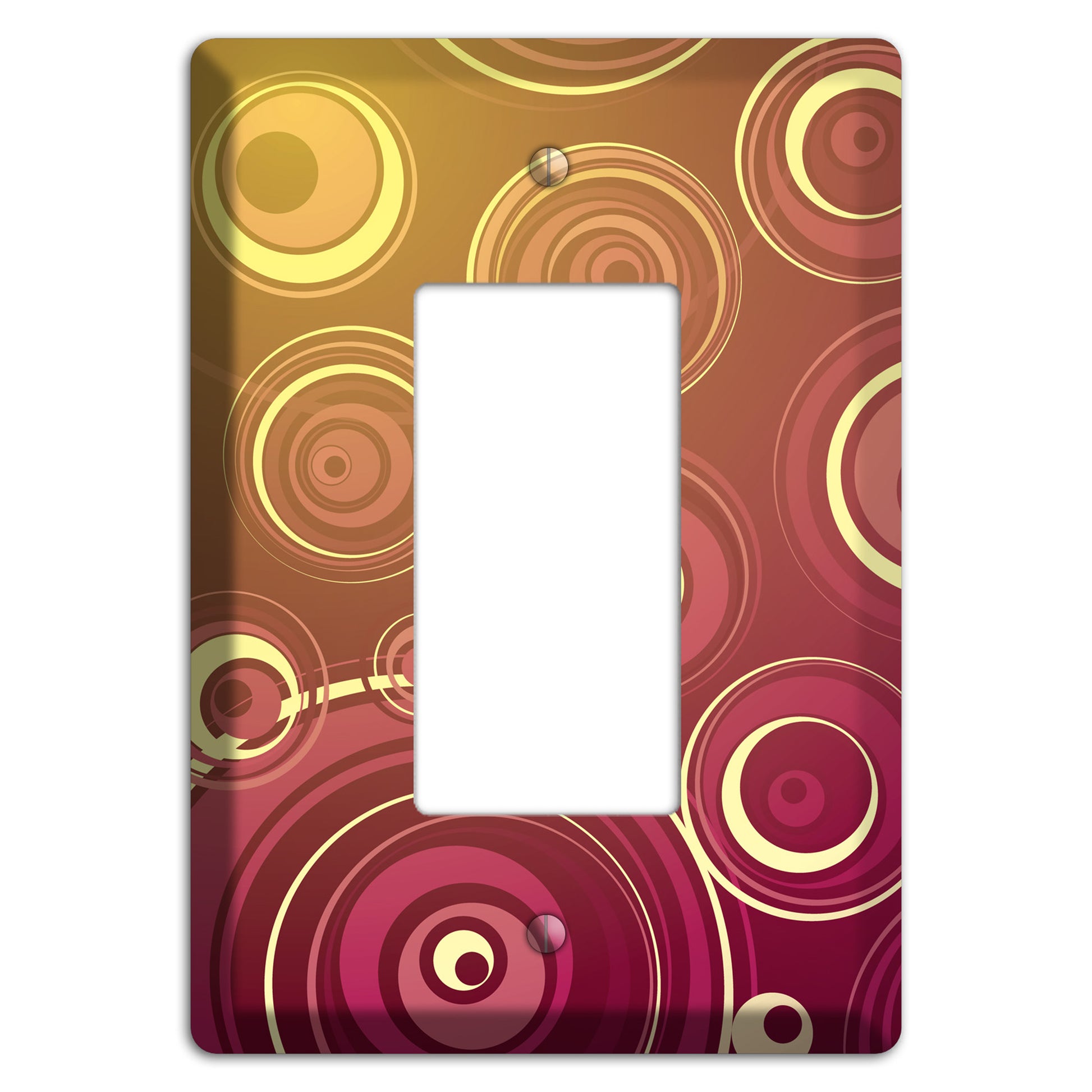 Maroon and Yellow Circles Rocker Wallplate