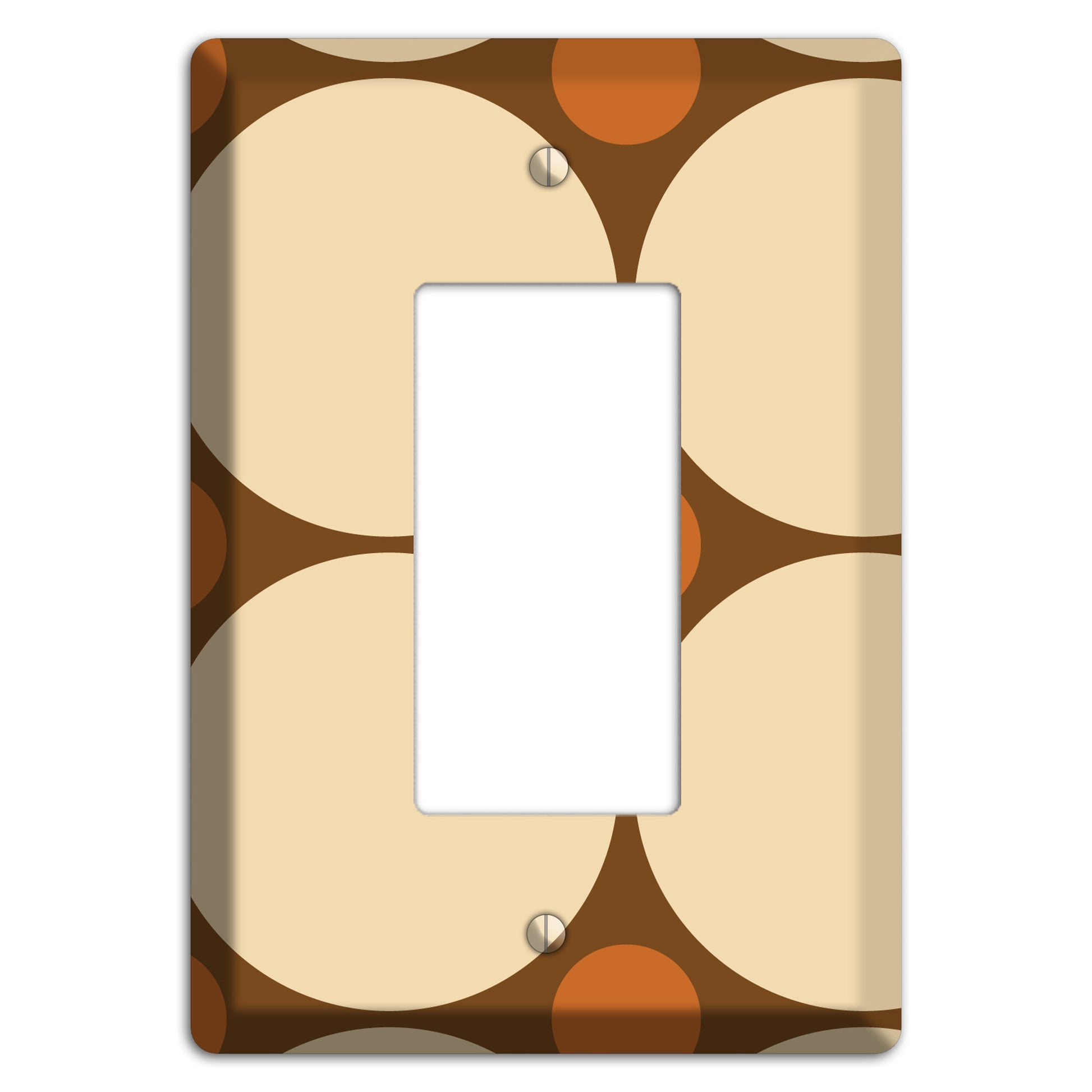 Brown with Beige and Umber Multi Tiled Large Dots Rocker Wallplate