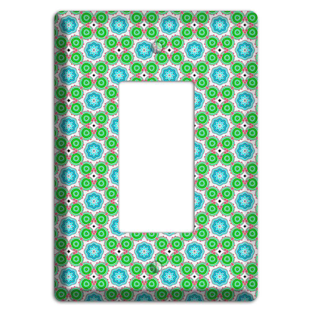 Green and Blue Foulard Rocker Wallplate