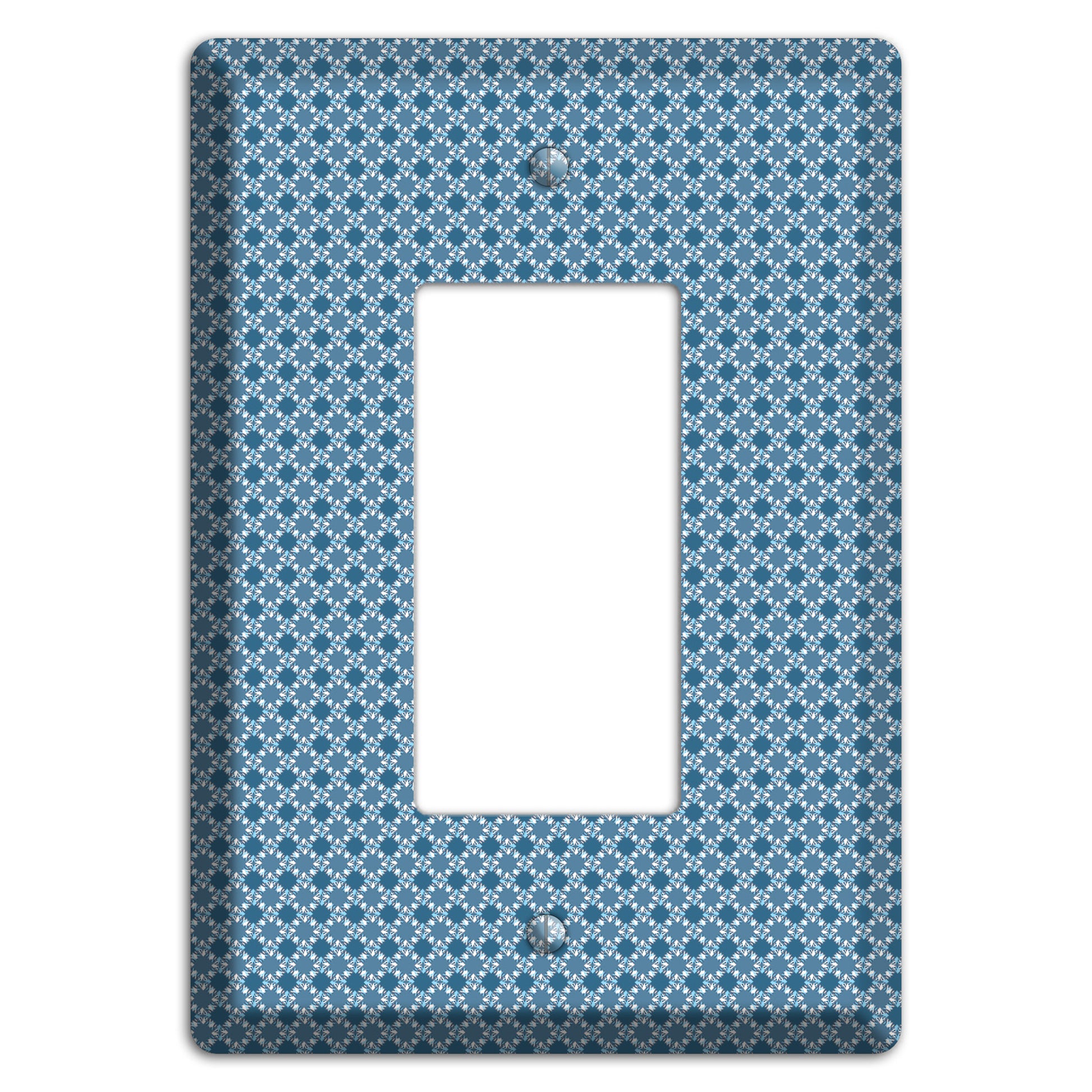 Multi Blue Checkered Foulard Rocker Wallplate
