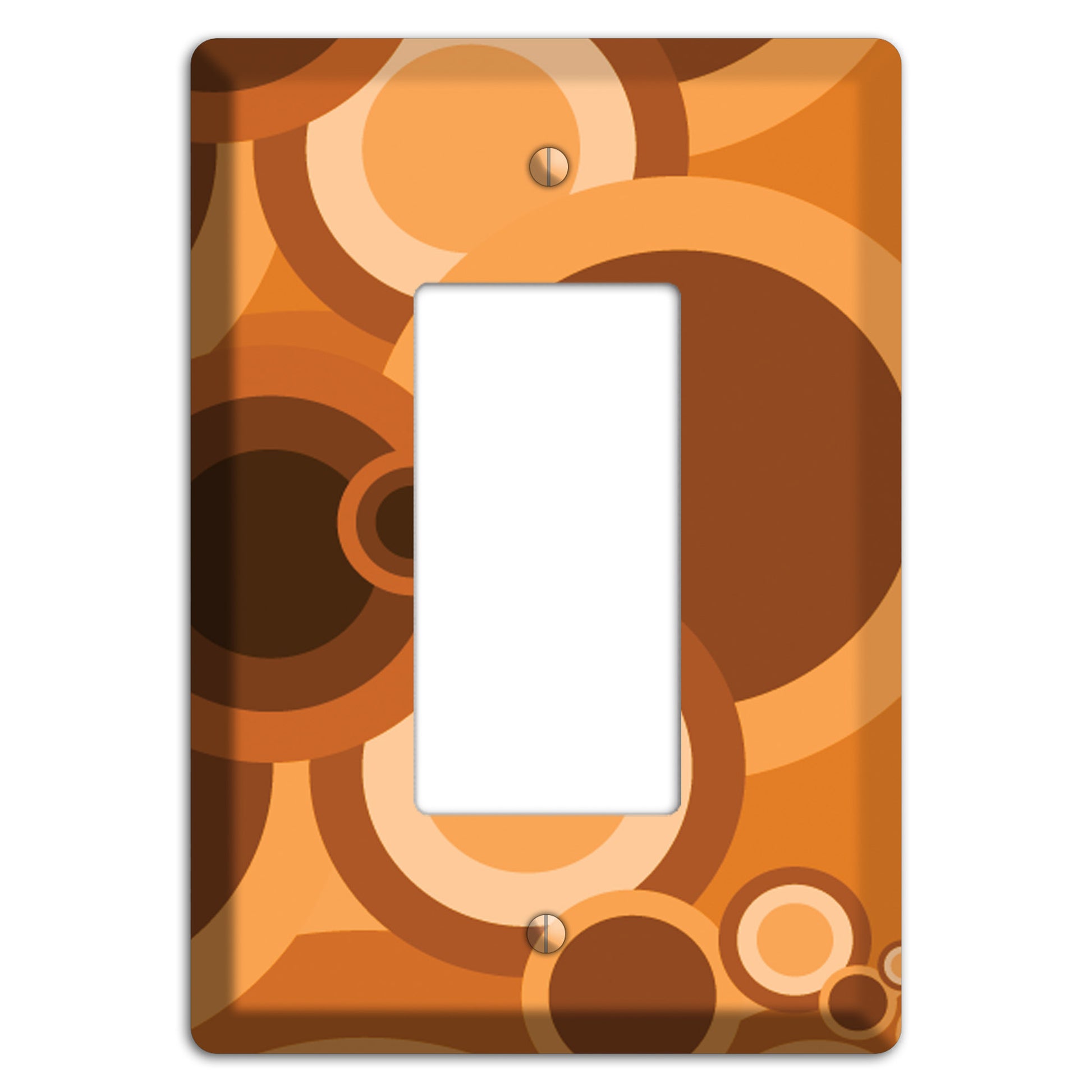 Burnt Orange Circles Rocker Wallplate
