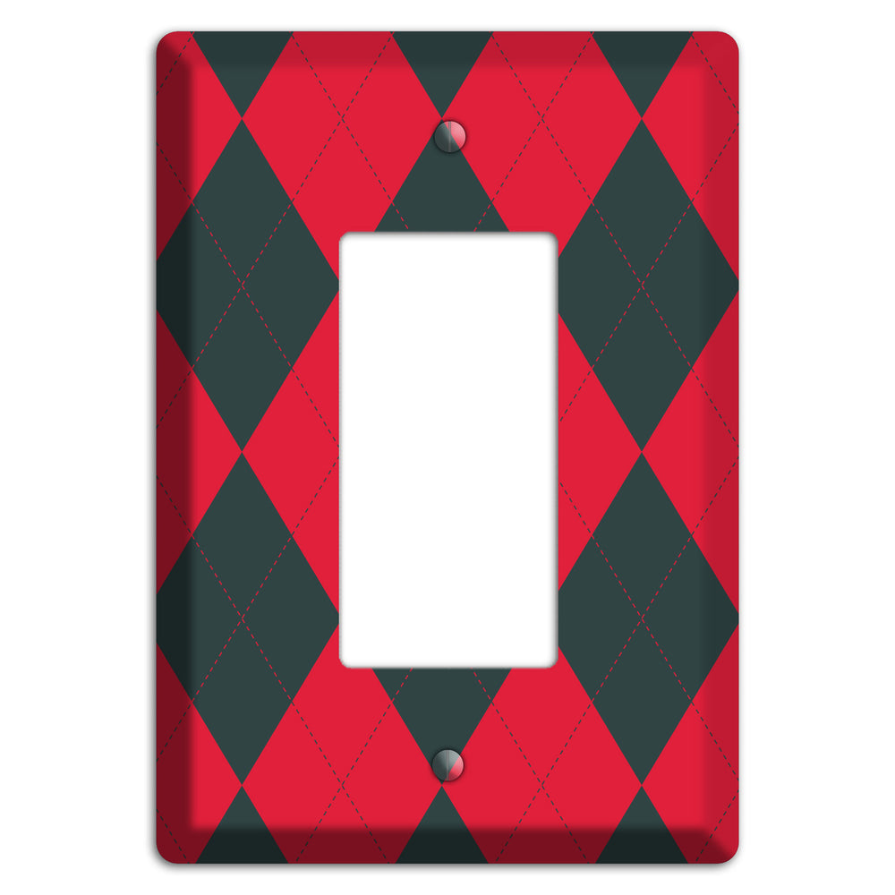 Red and Black Argyle Rocker Wallplate