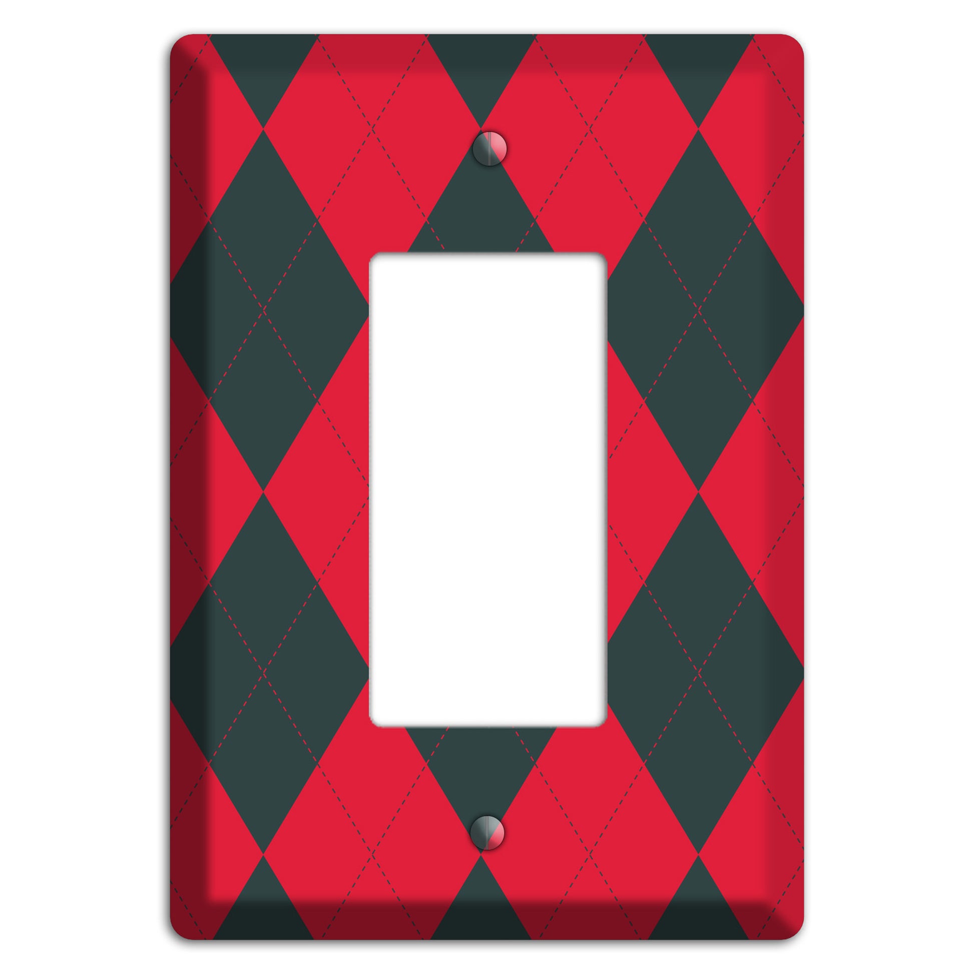 Red and Black Argyle Rocker Wallplate