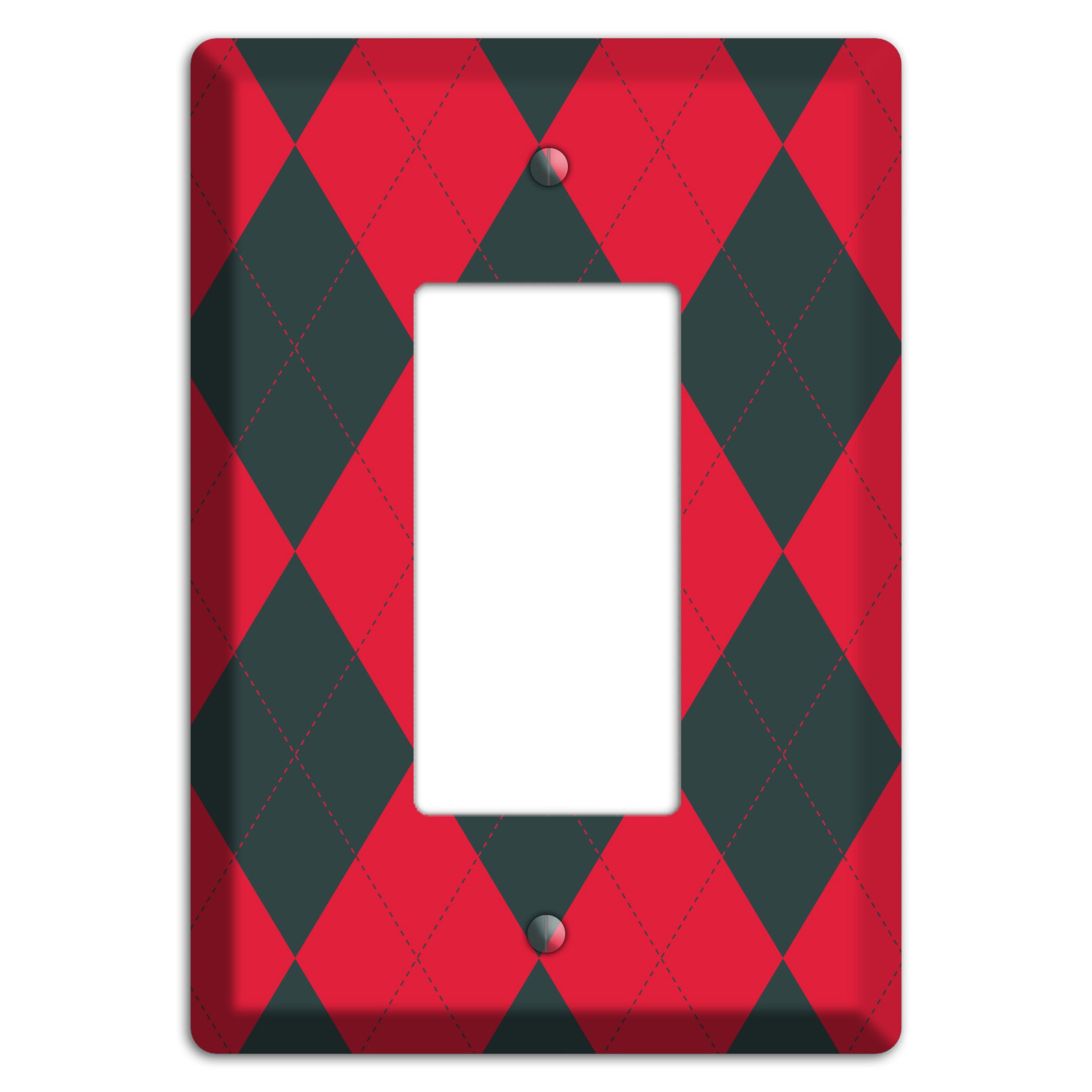 Red and Black Argyle Rocker Wallplate