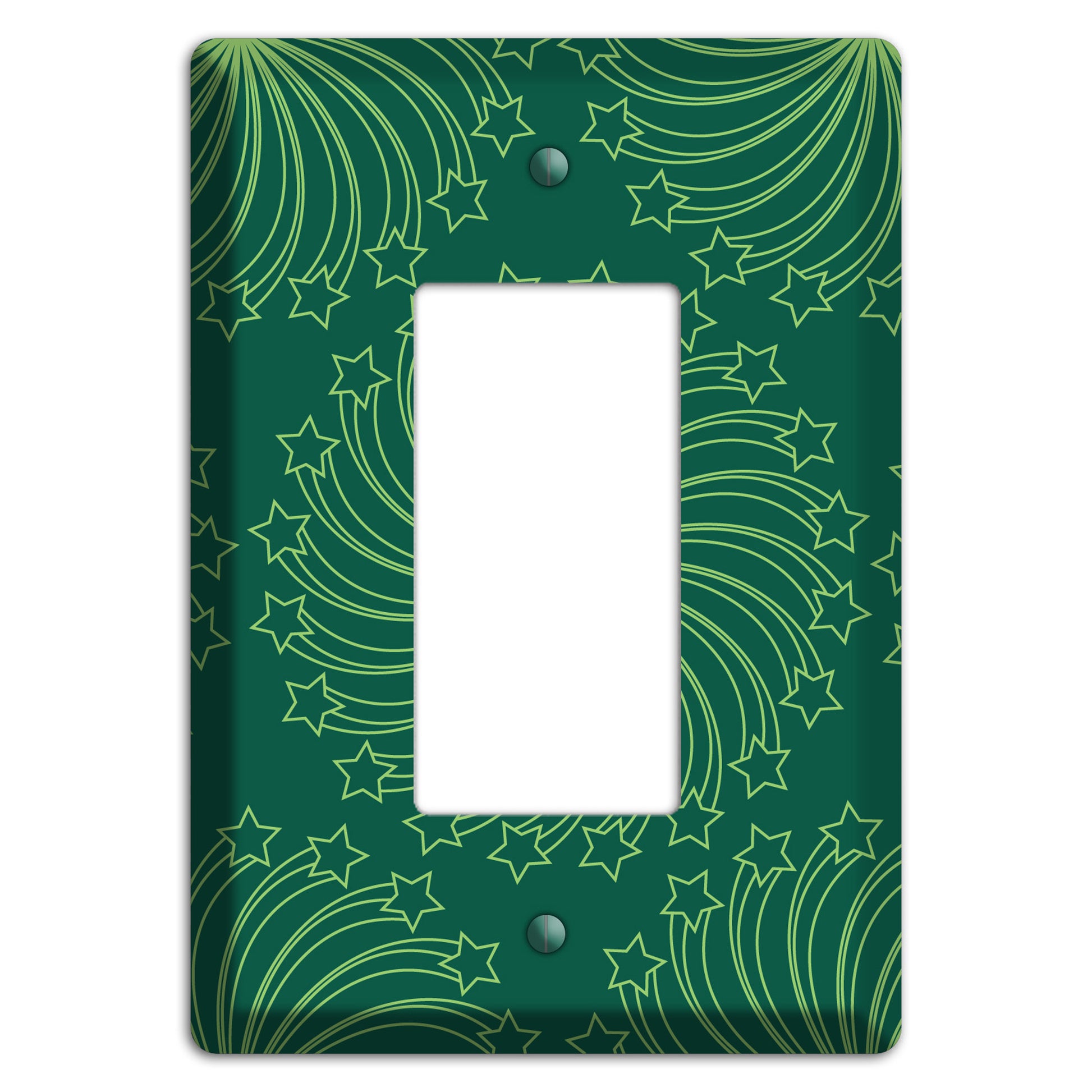 Multi Green Star Swirl Rocker Wallplate