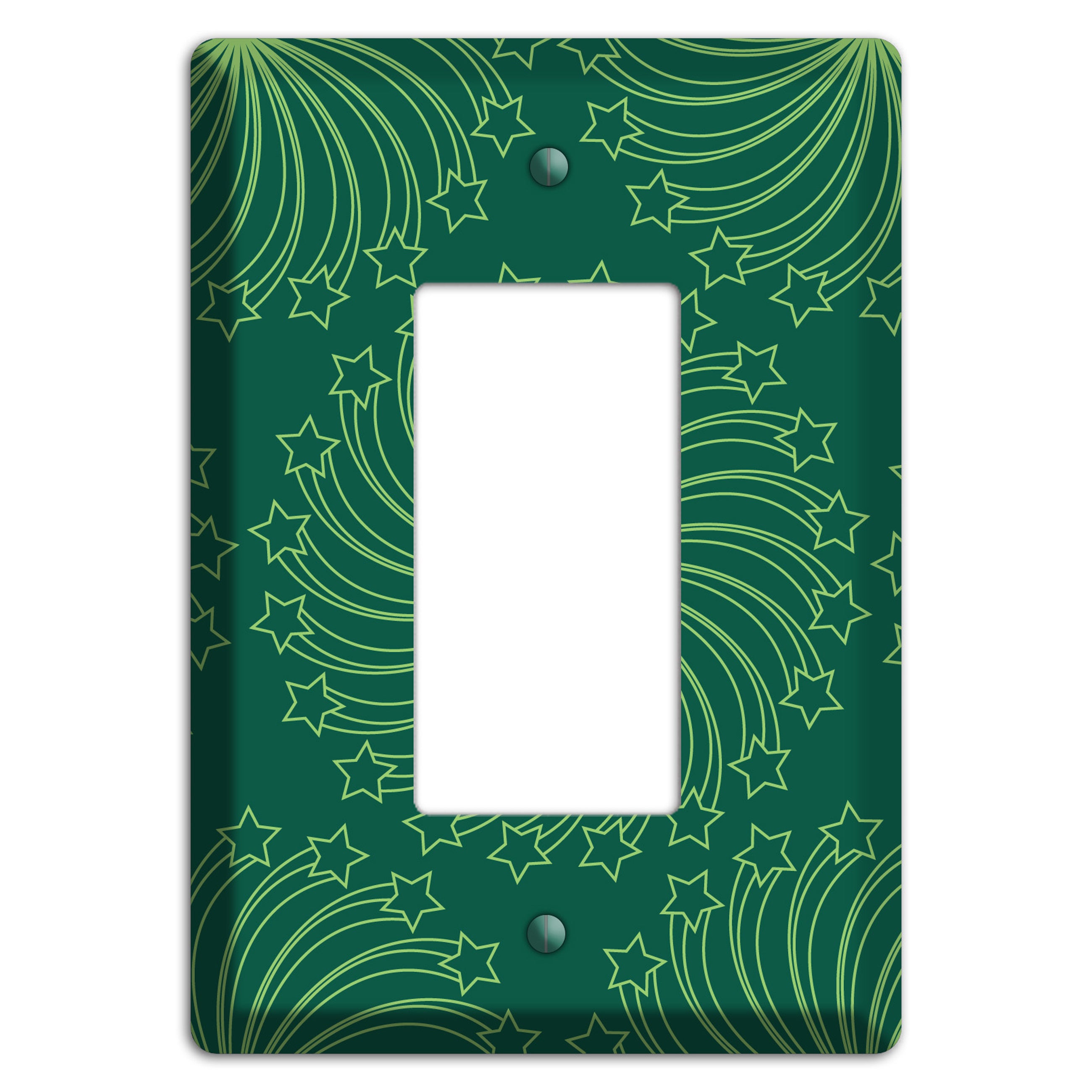 Multi Green Star Swirl Rocker Wallplate