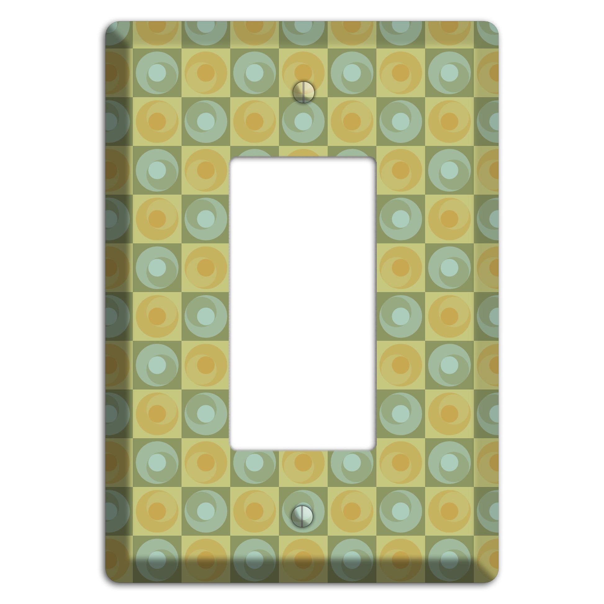 Green and Yellow Squares Rocker Wallplate