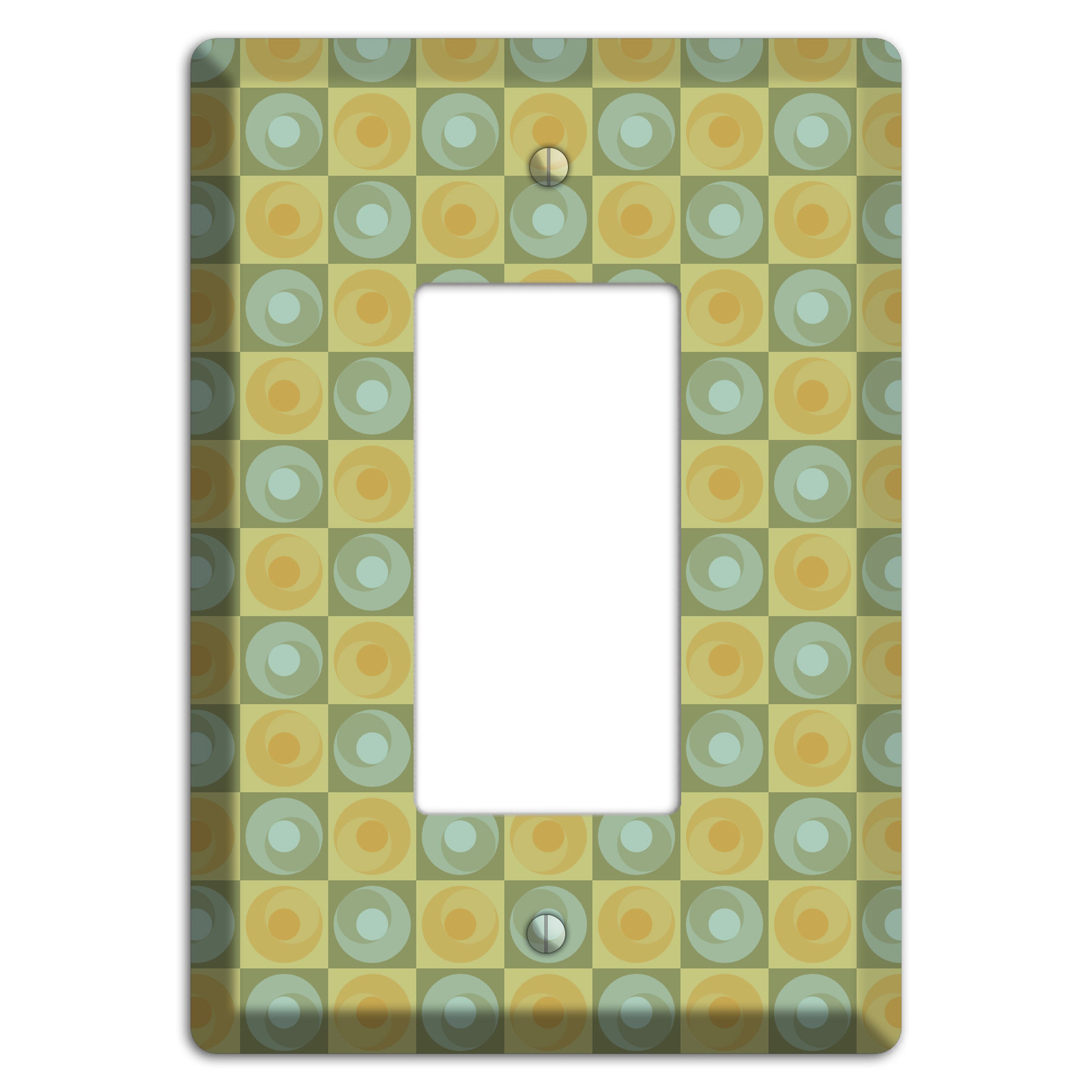 Green and Yellow Squares Rocker Wallplate