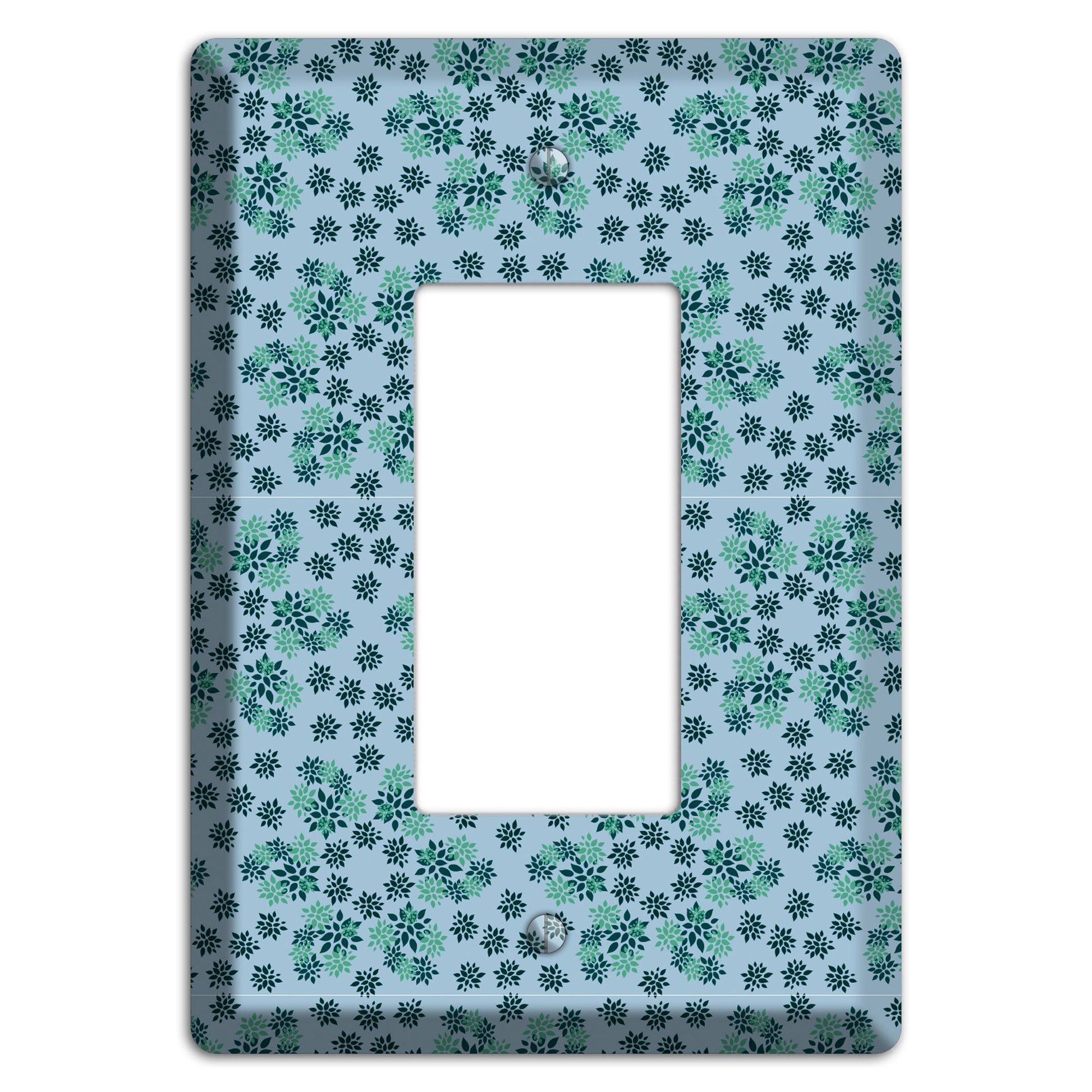 Blue with Multi Green Calico Rocker Wallplate
