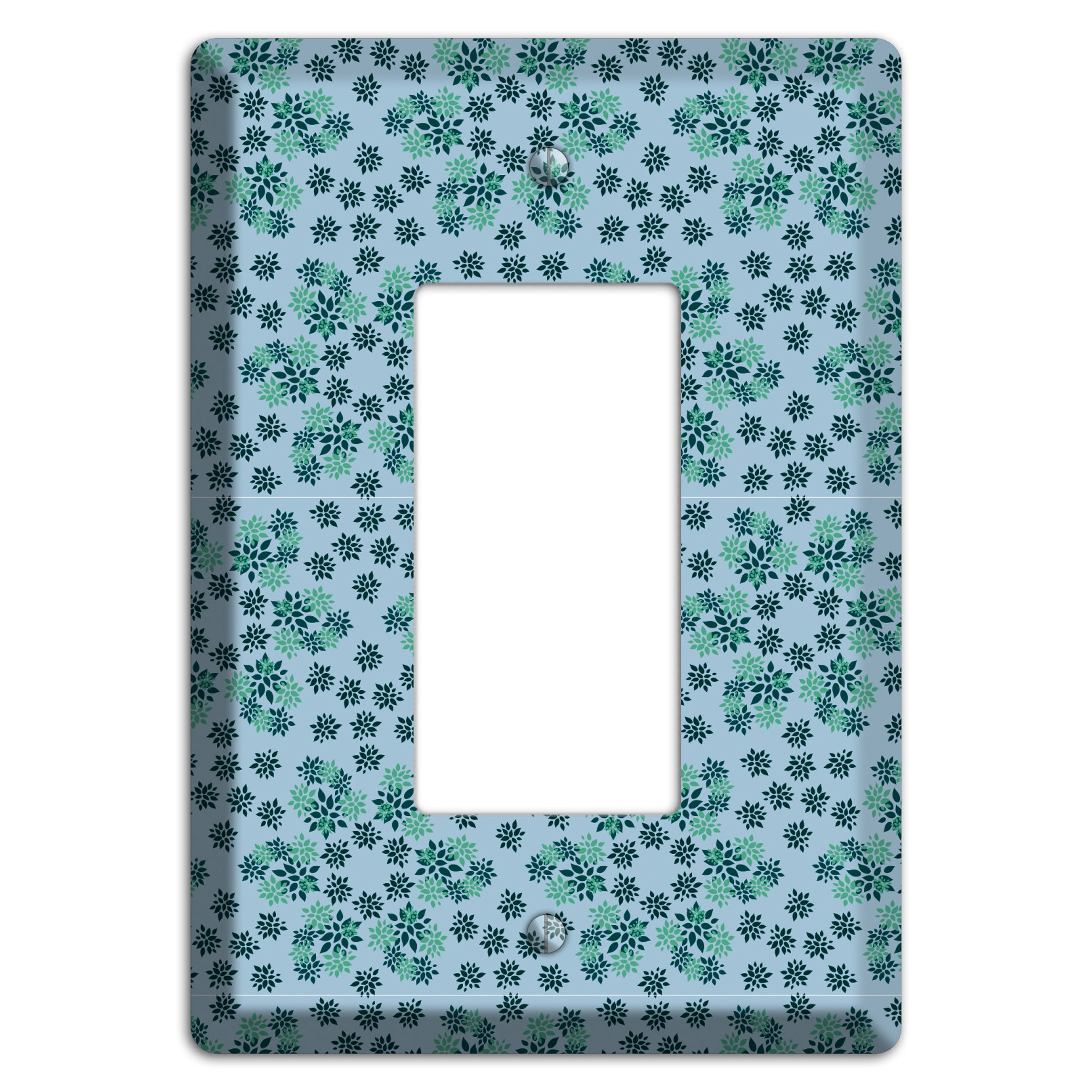 Blue with Multi Green Calico Rocker Wallplate