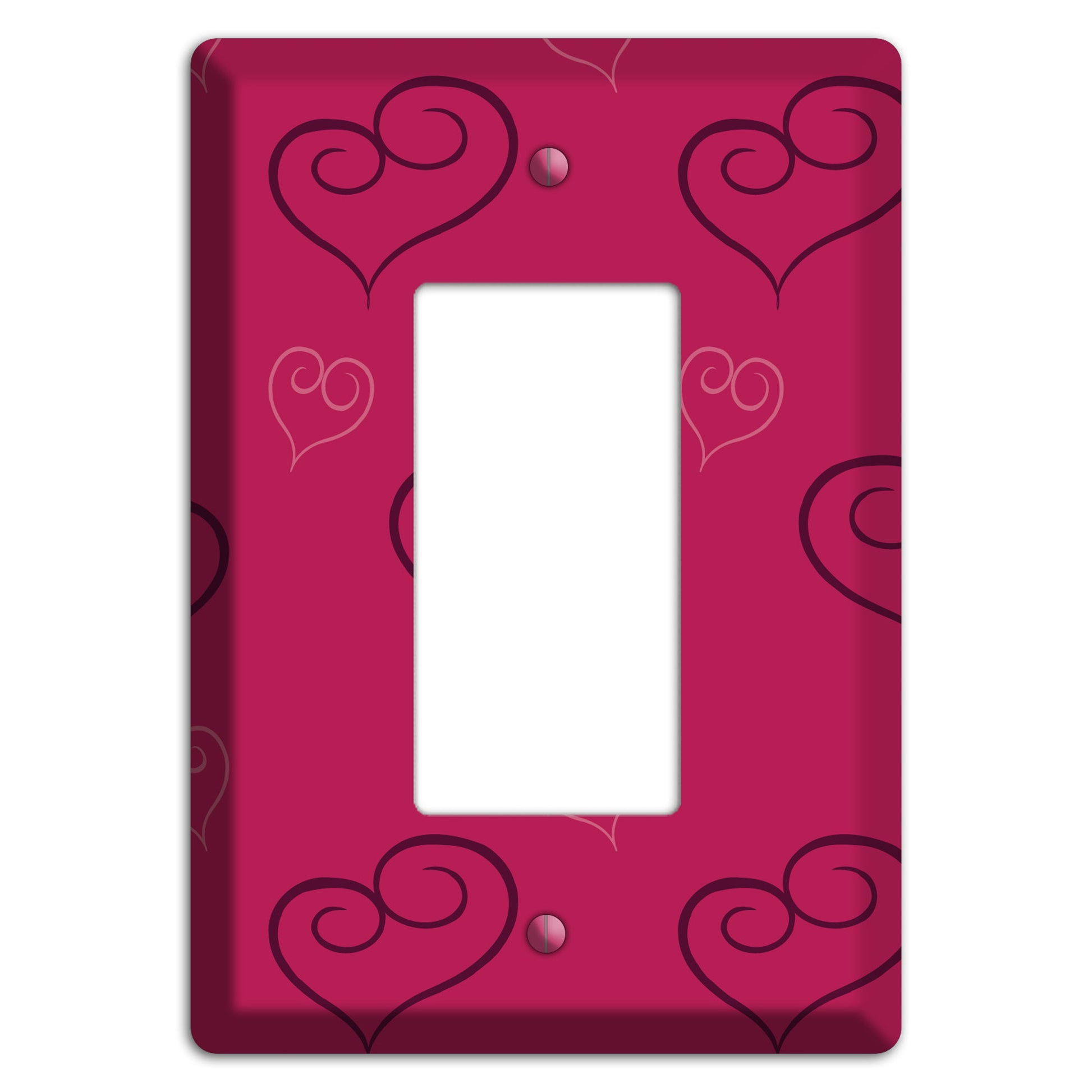 Fuschia Scroll Heart 2 Rocker Wallplate
