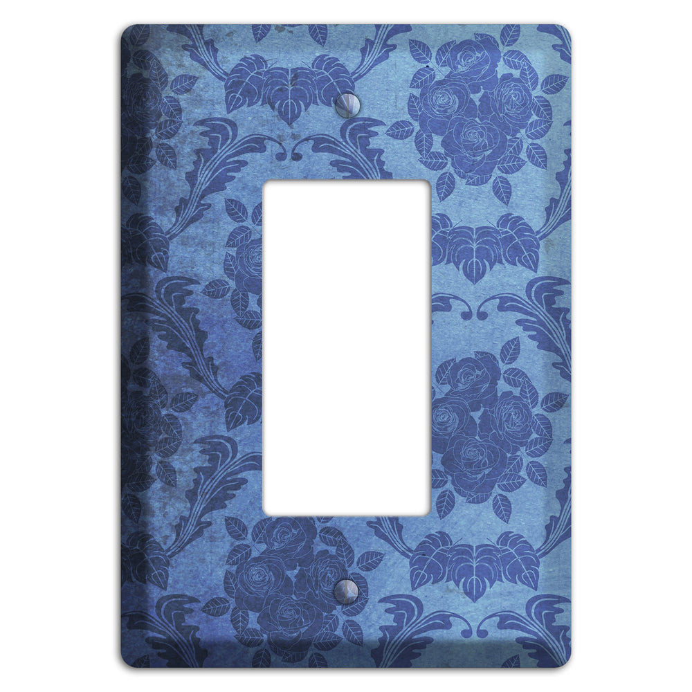 Polo Blue Vintage Rose Damask Rocker Wallplate