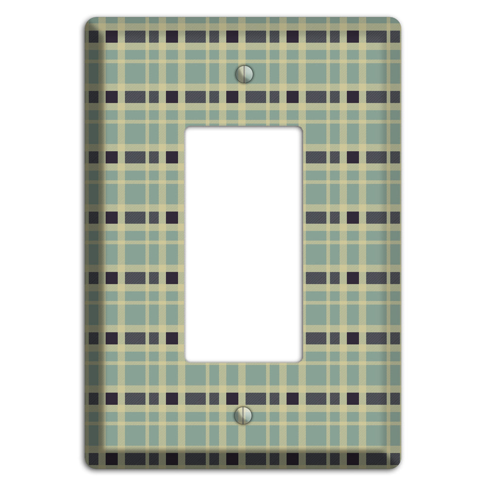 Sage and Black Plaid Rocker Wallplate