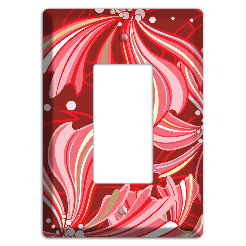 Red Deco Blossoms Rocker Wallplate